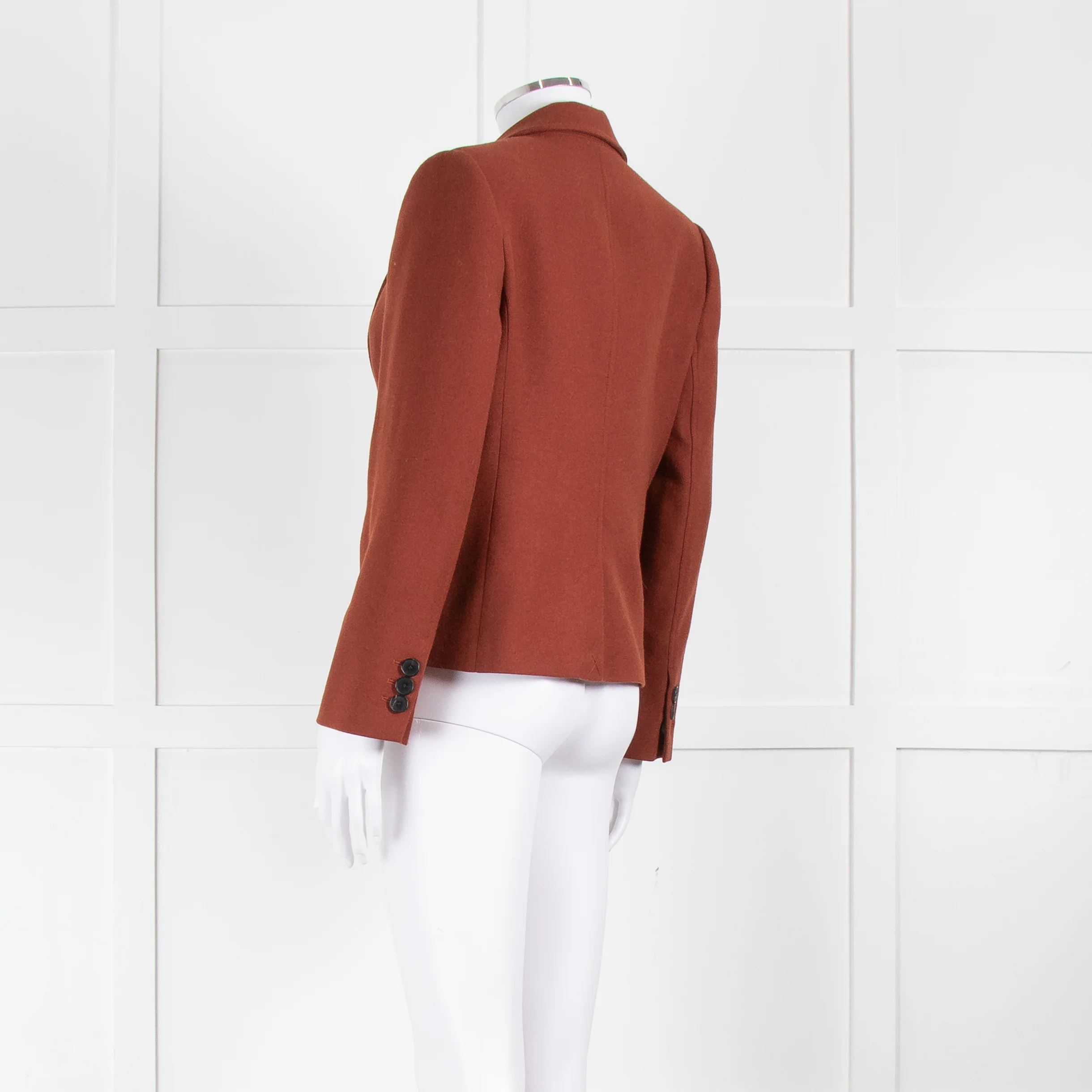 Me + Em Rust Brown Wool Blend Short Jacket - Image 6