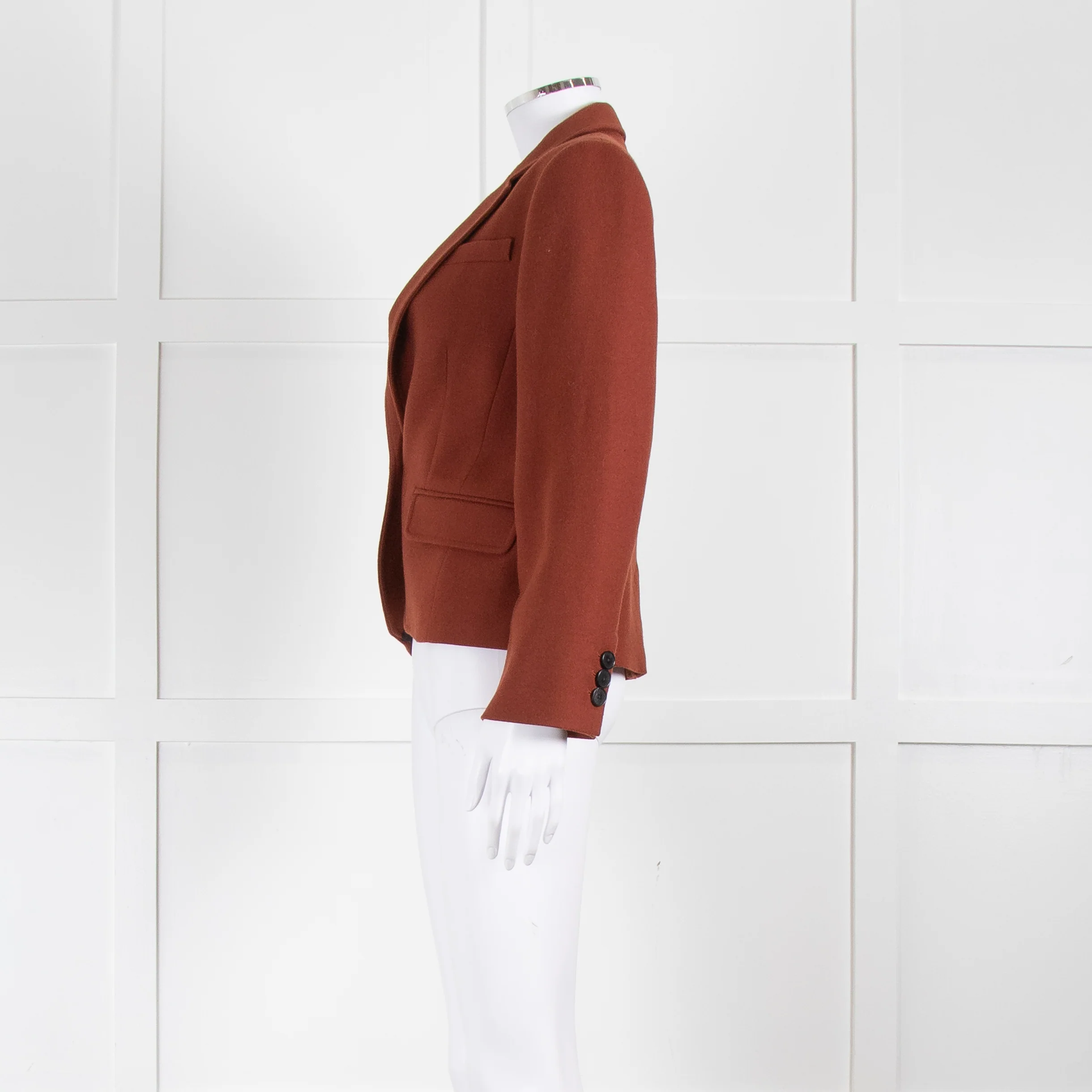 Me + Em Rust Brown Wool Blend Short Jacket - Image 7