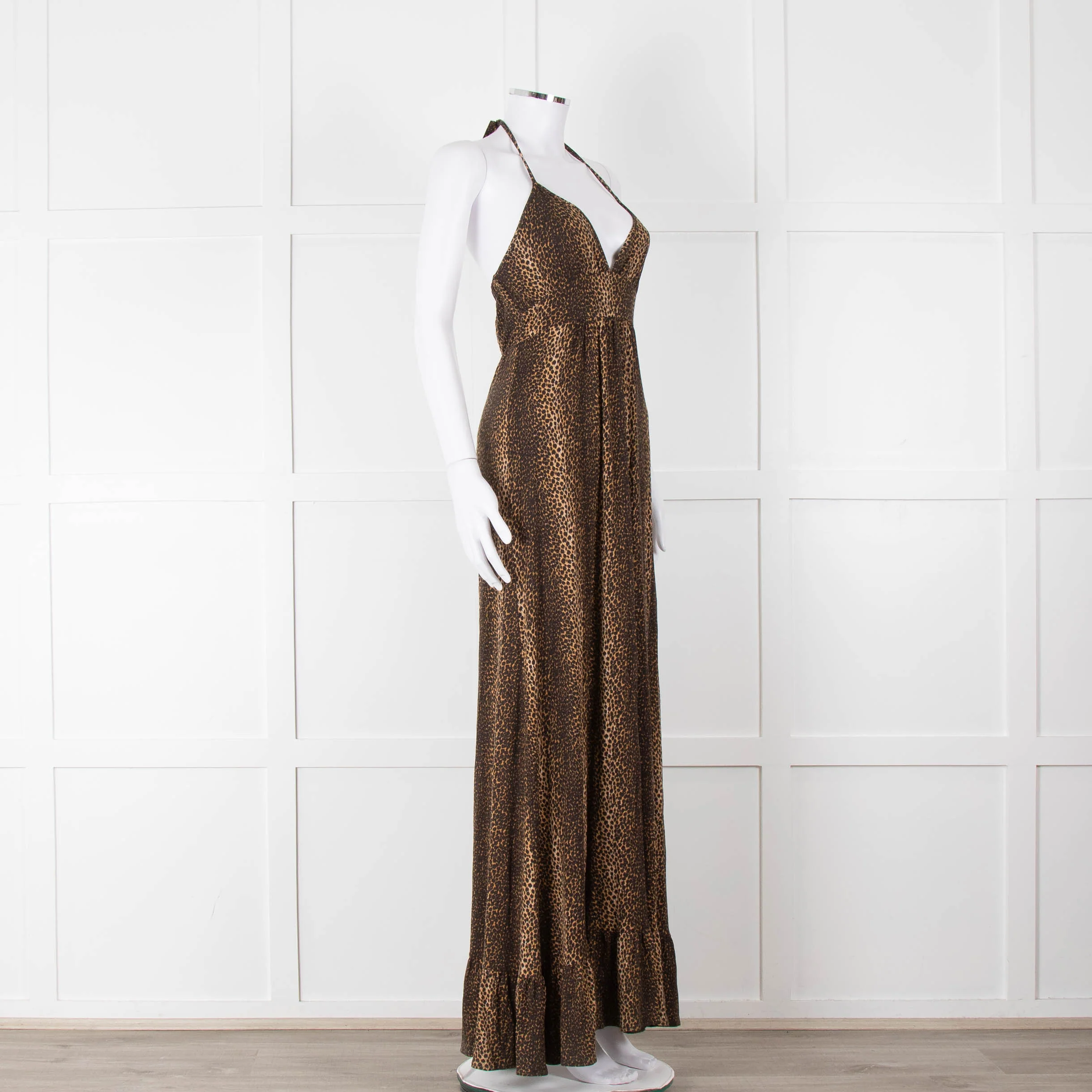Melissa Odabash Brown Animal Print Halter Neck Maxi Dress - Image 2