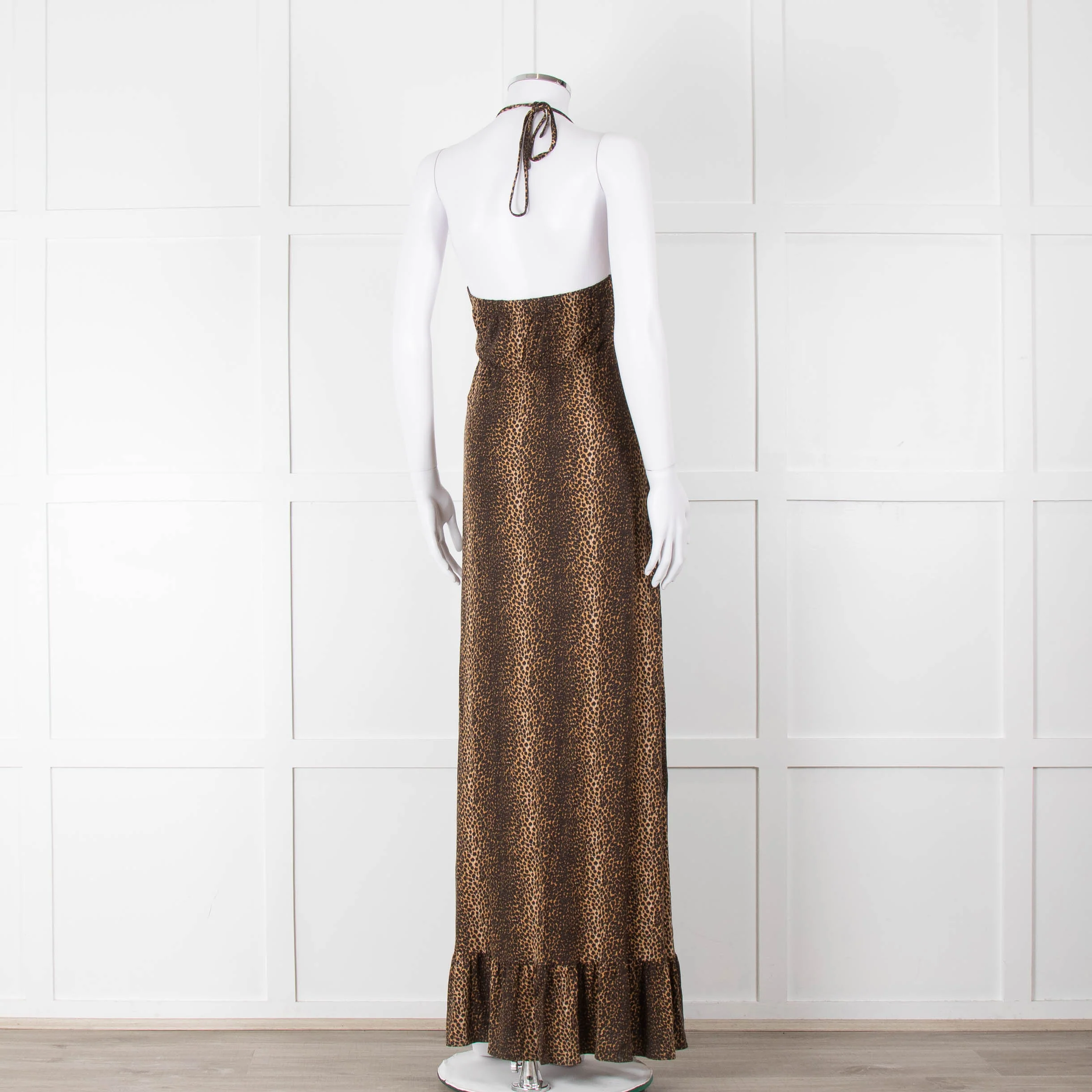 Melissa Odabash Brown Animal Print Halter Neck Maxi Dress - Image 5