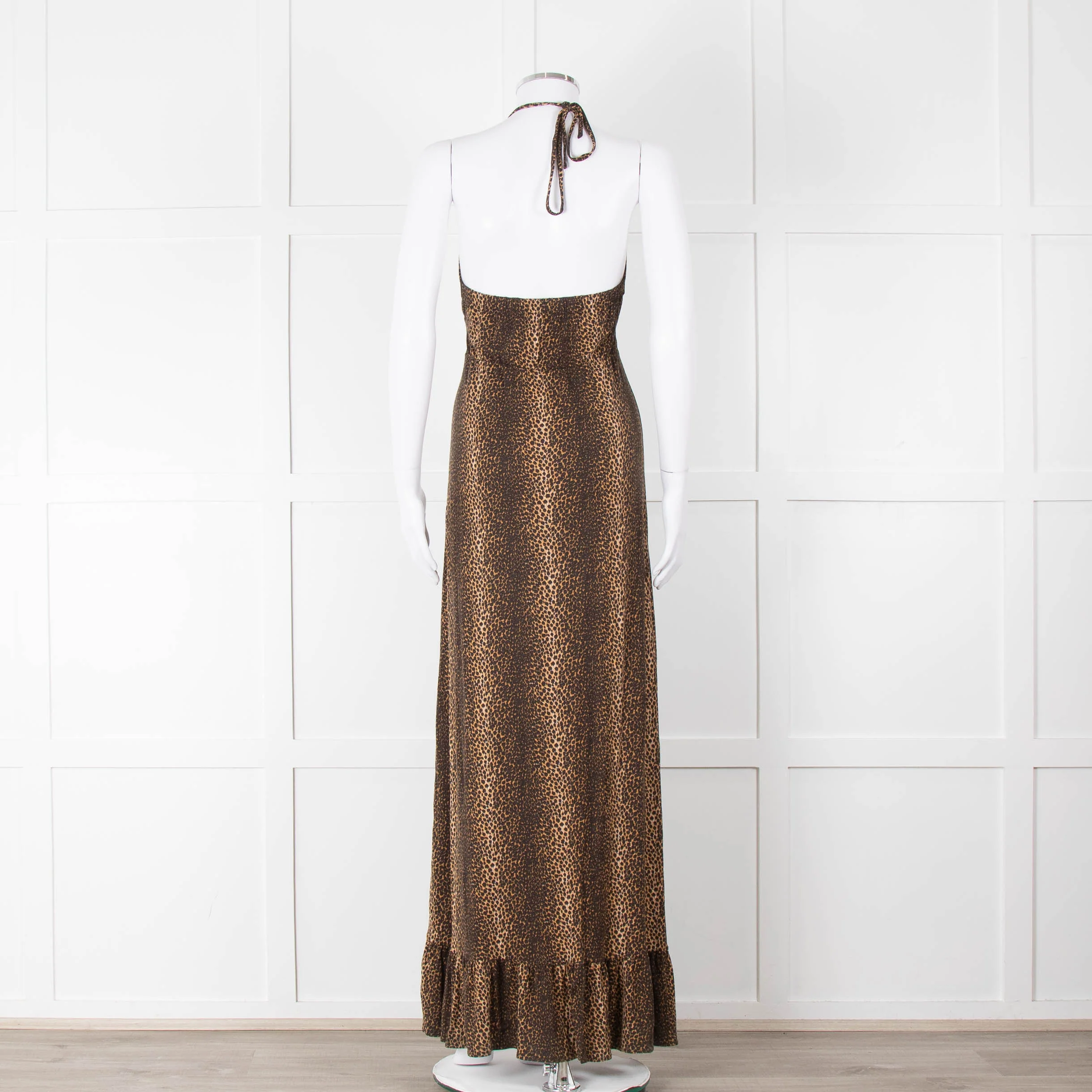 Melissa Odabash Brown Animal Print Halter Neck Maxi Dress - Image 6