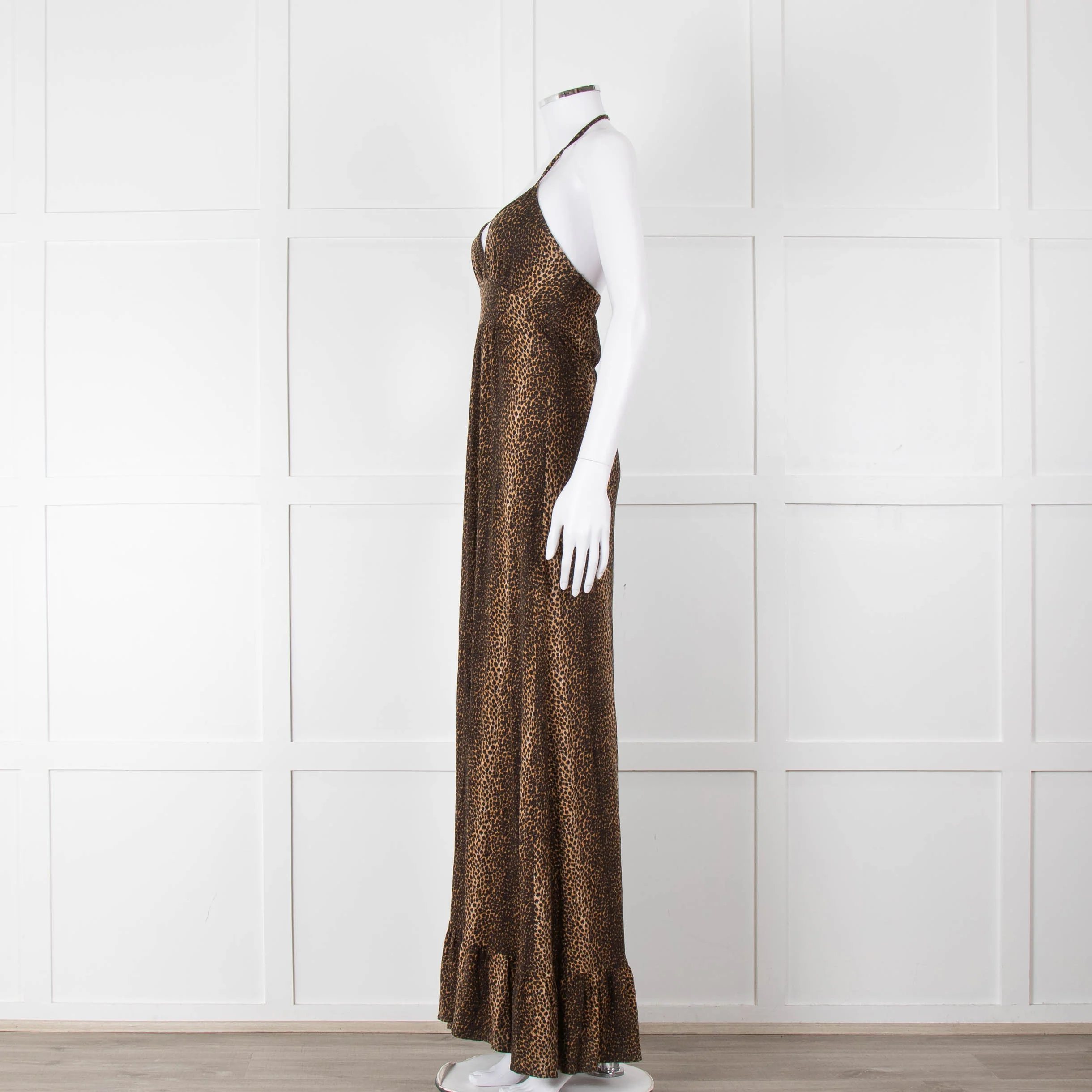 Melissa Odabash Brown Animal Print Halter Neck Maxi Dress - Image 8