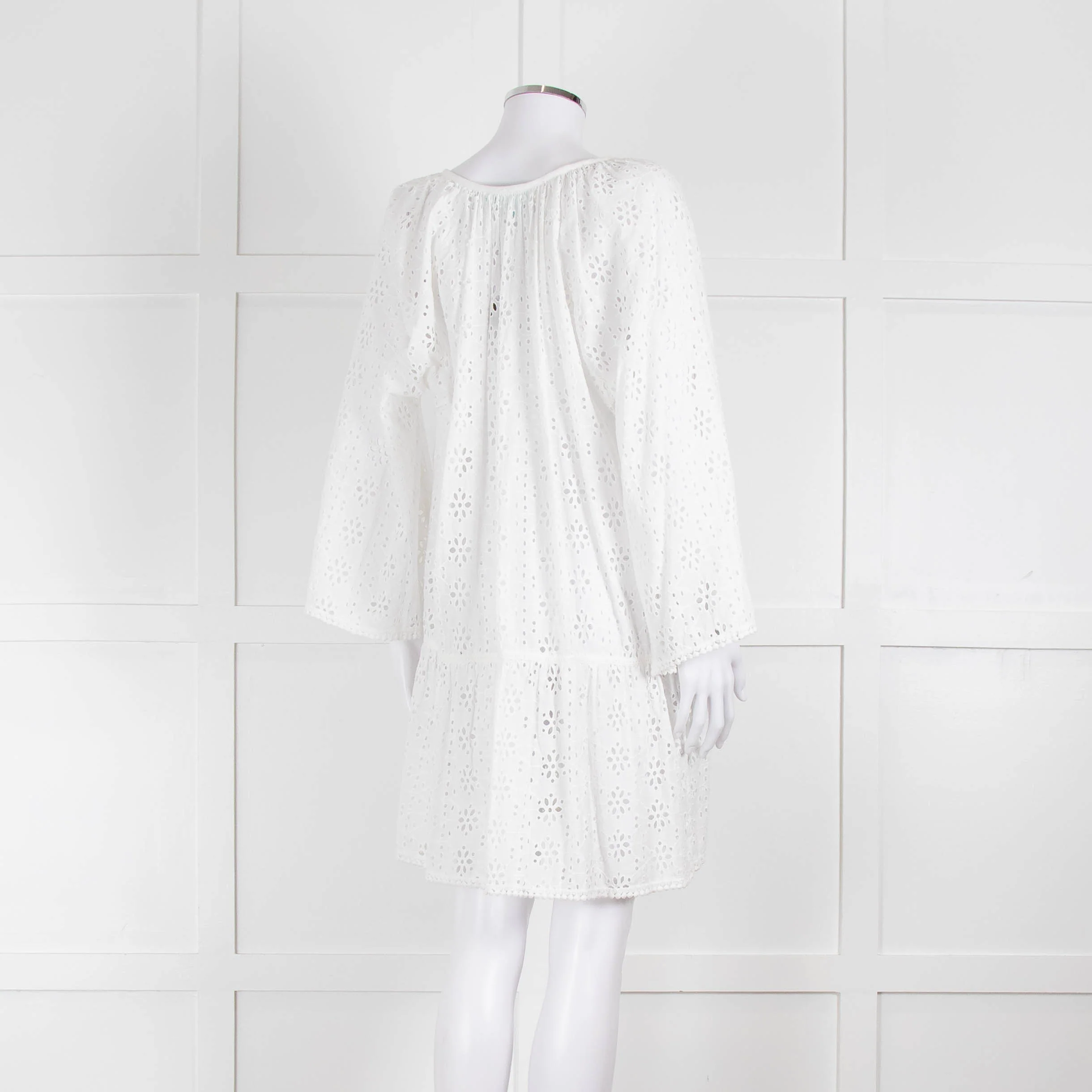 Melissa Odabash White Broderie Anglaise Tunic Dress - Image 4