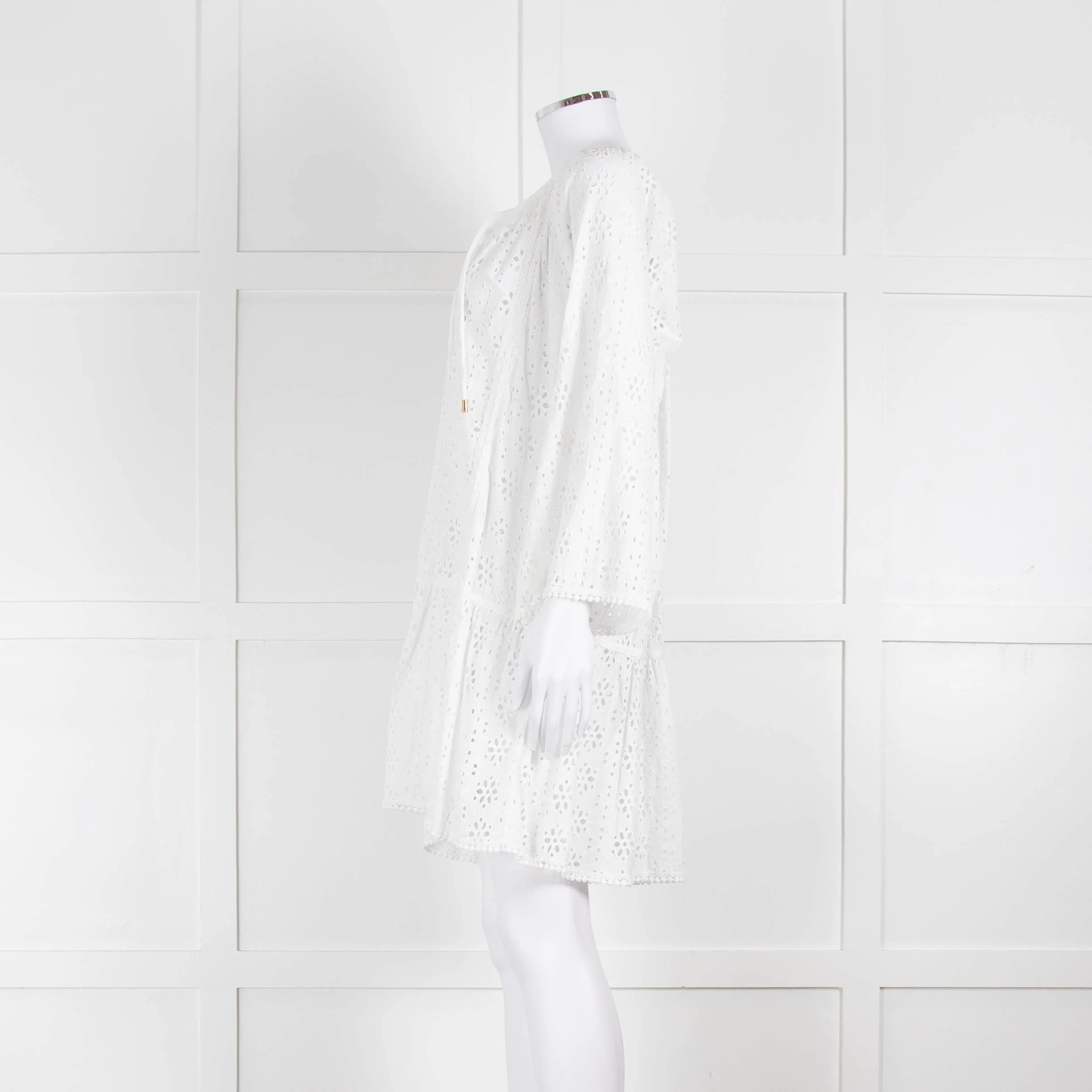 Melissa Odabash White Broderie Anglaise Tunic Dress - Image 7