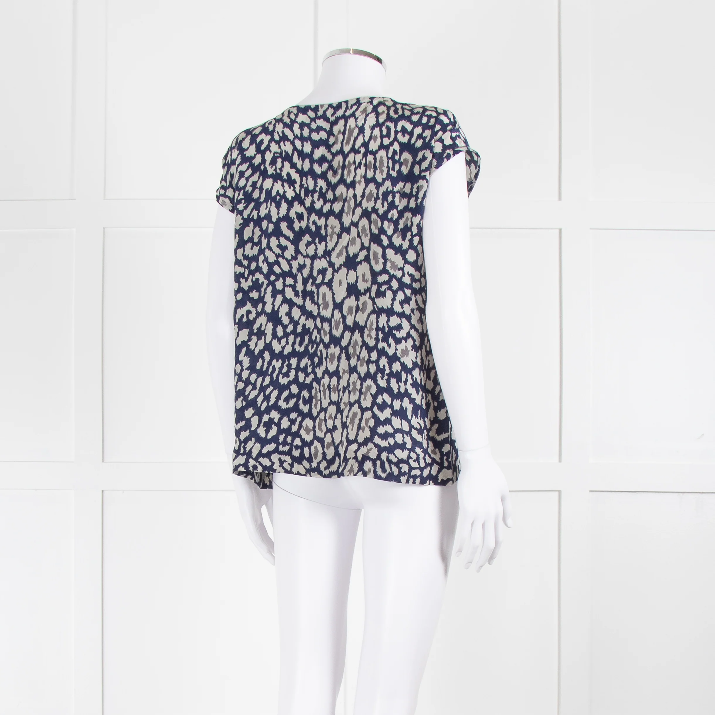 Mercy Delta Blue And Grey Silk Top With Silver Sequins - Image 4
