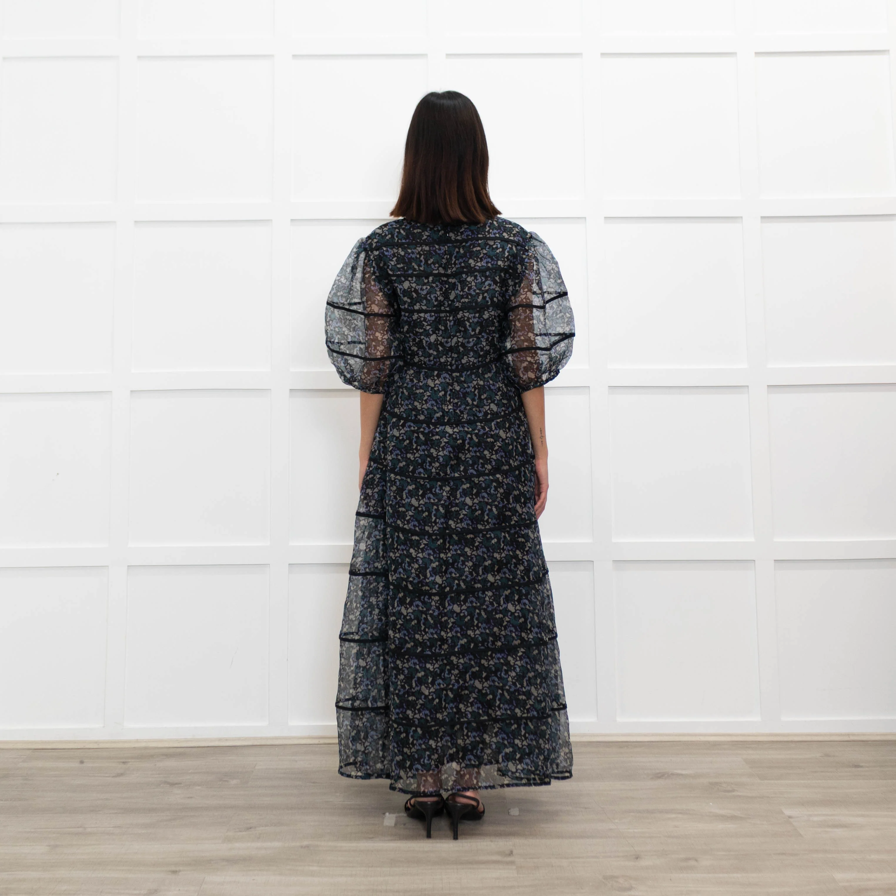 Merlette Astra Dress Mosaic Drift Print Green Blue Grey - Image 5