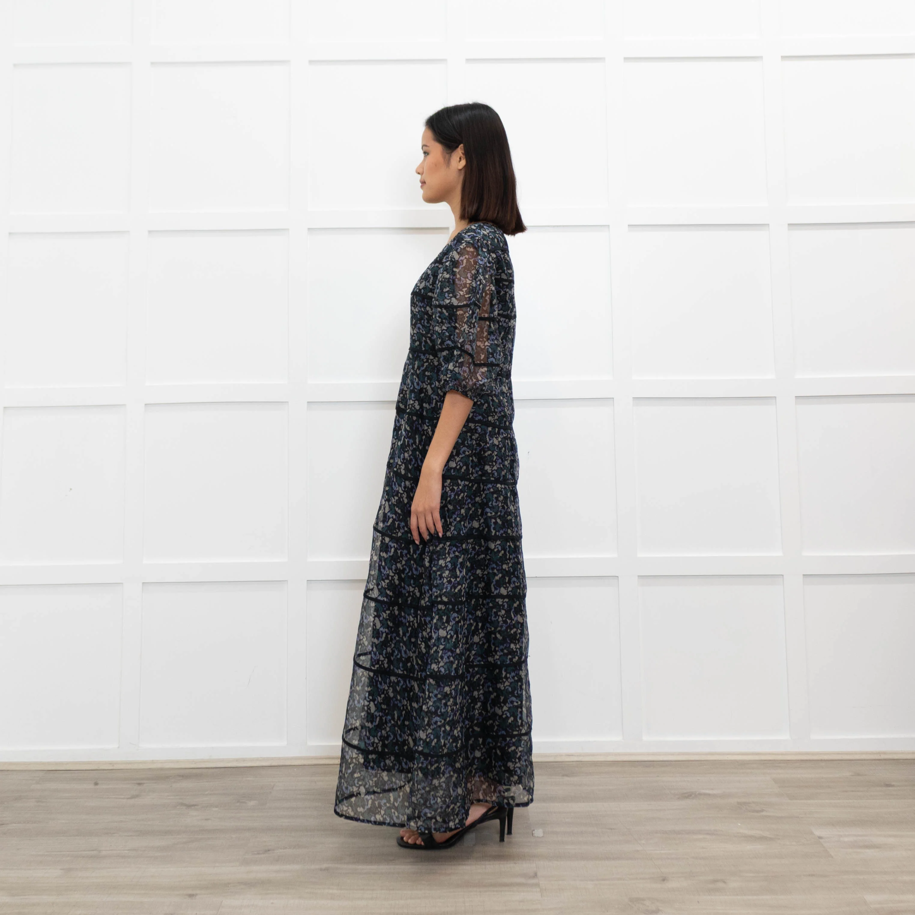 Merlette Astra Dress Mosaic Drift Print Green Blue Grey - Image 6