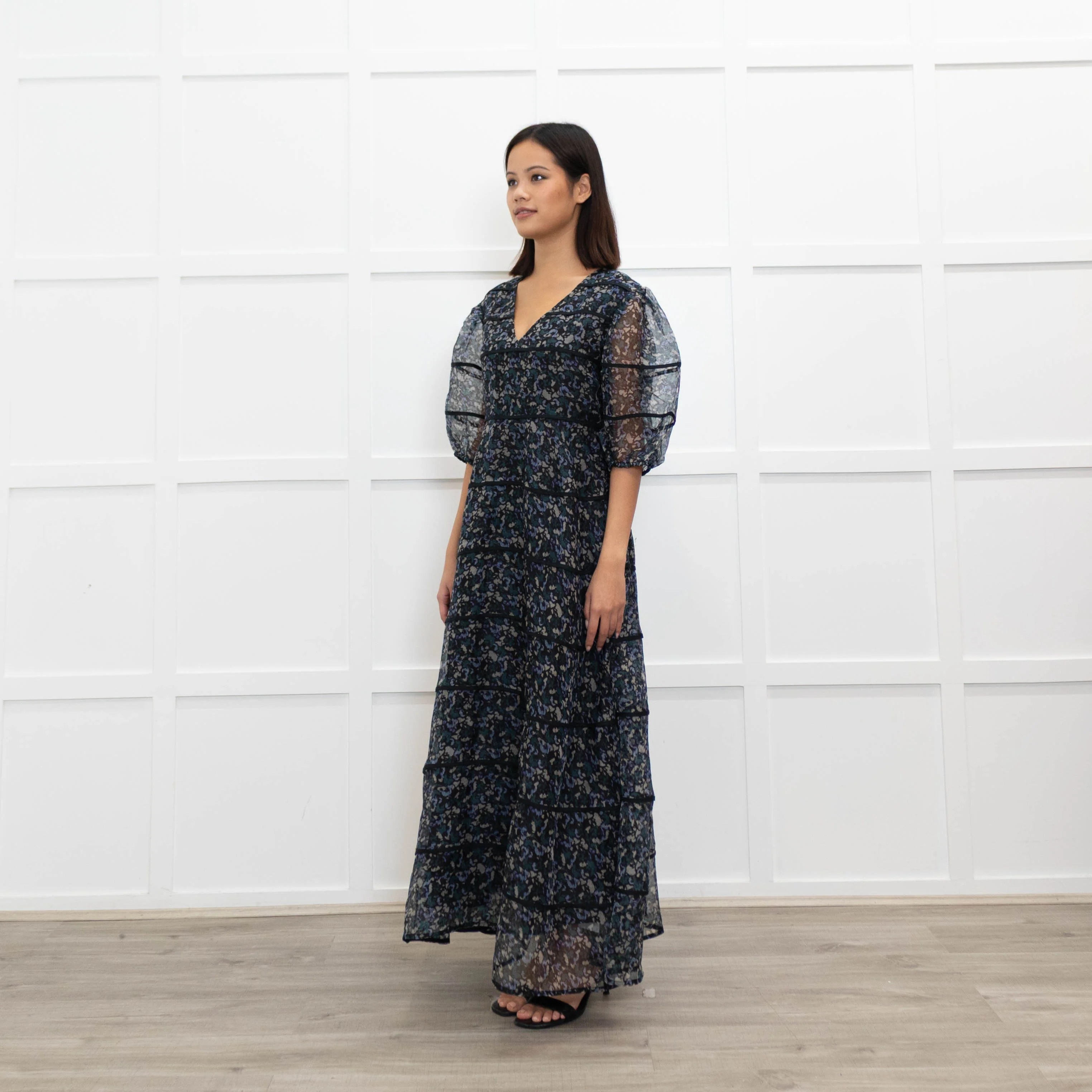 Merlette Astra Dress Mosaic Drift Print Green Blue Grey - Image 7