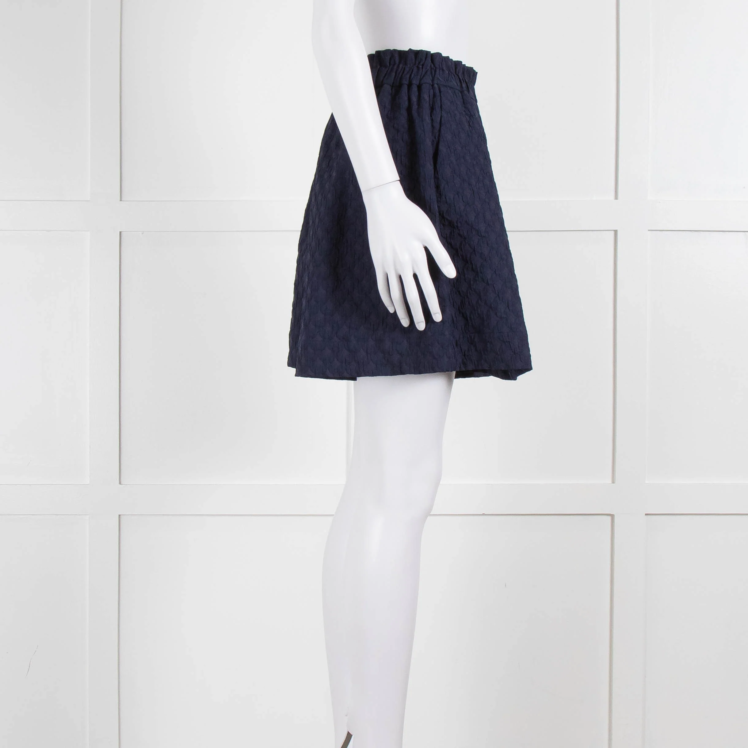 Merlette Navy Textured Shorts - Image 3