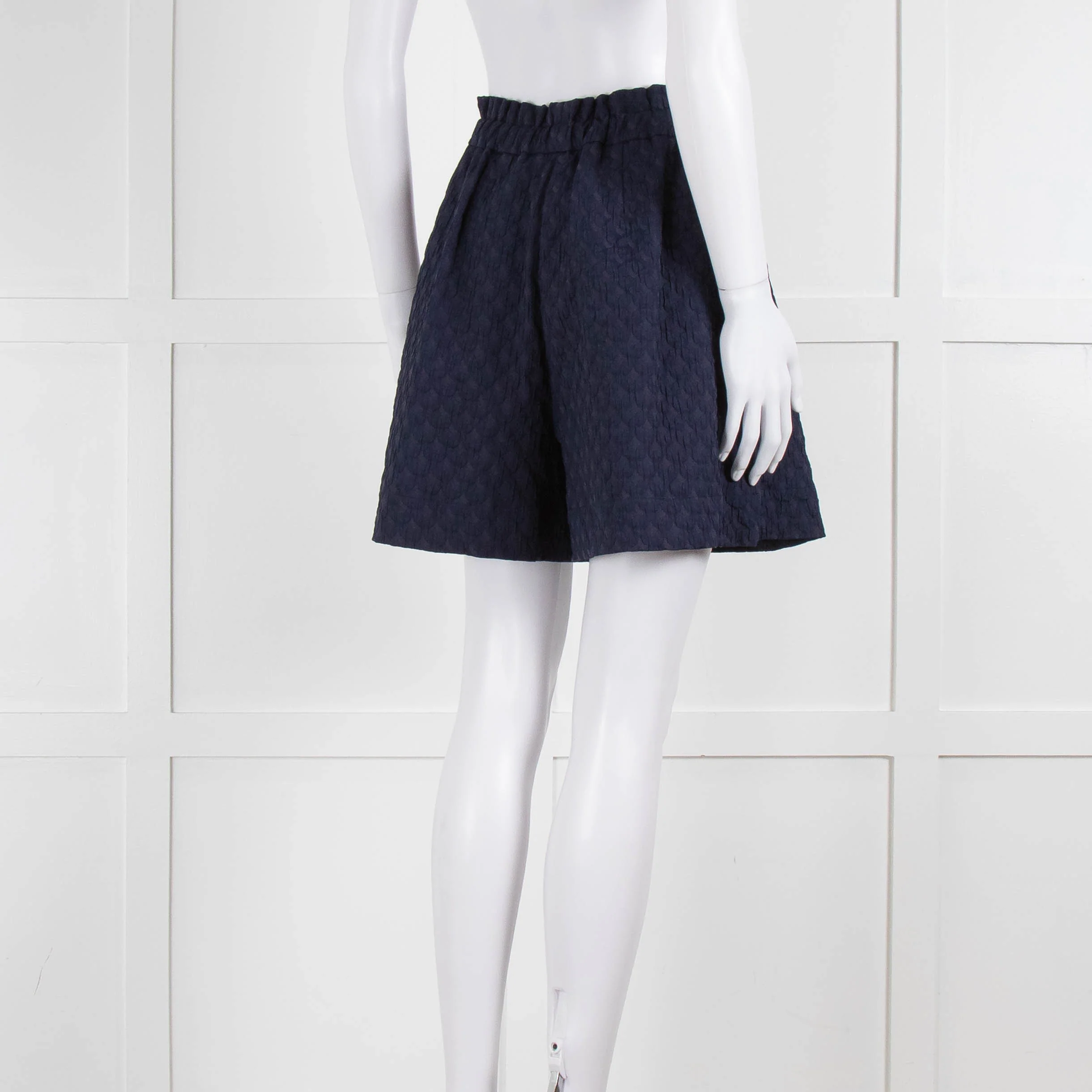 Merlette Navy Textured Shorts - Image 4