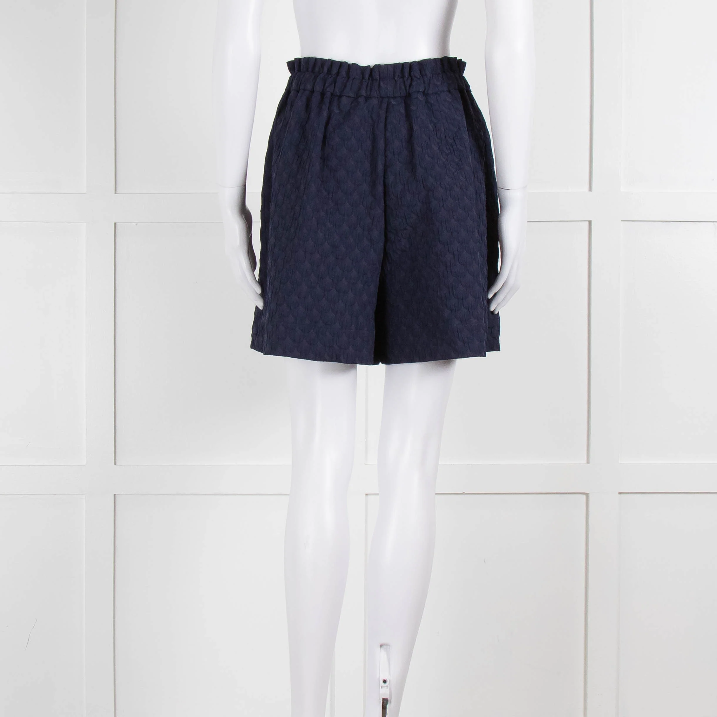 Merlette Navy Textured Shorts - Image 5