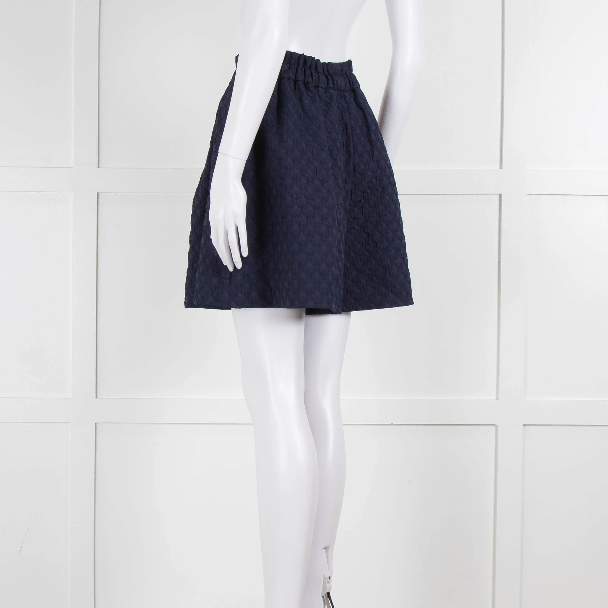 Merlette Navy Textured Shorts - Image 6