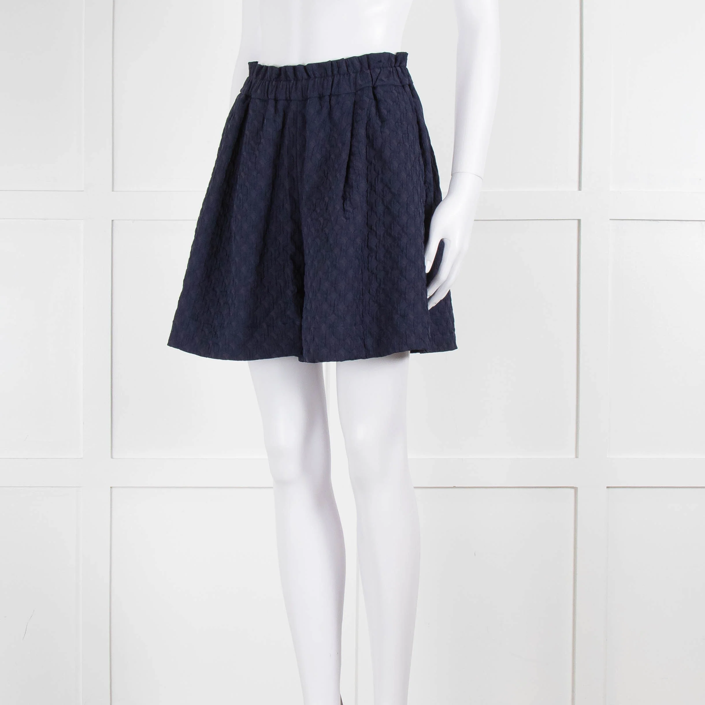 Merlette Navy Textured Shorts - Image 8