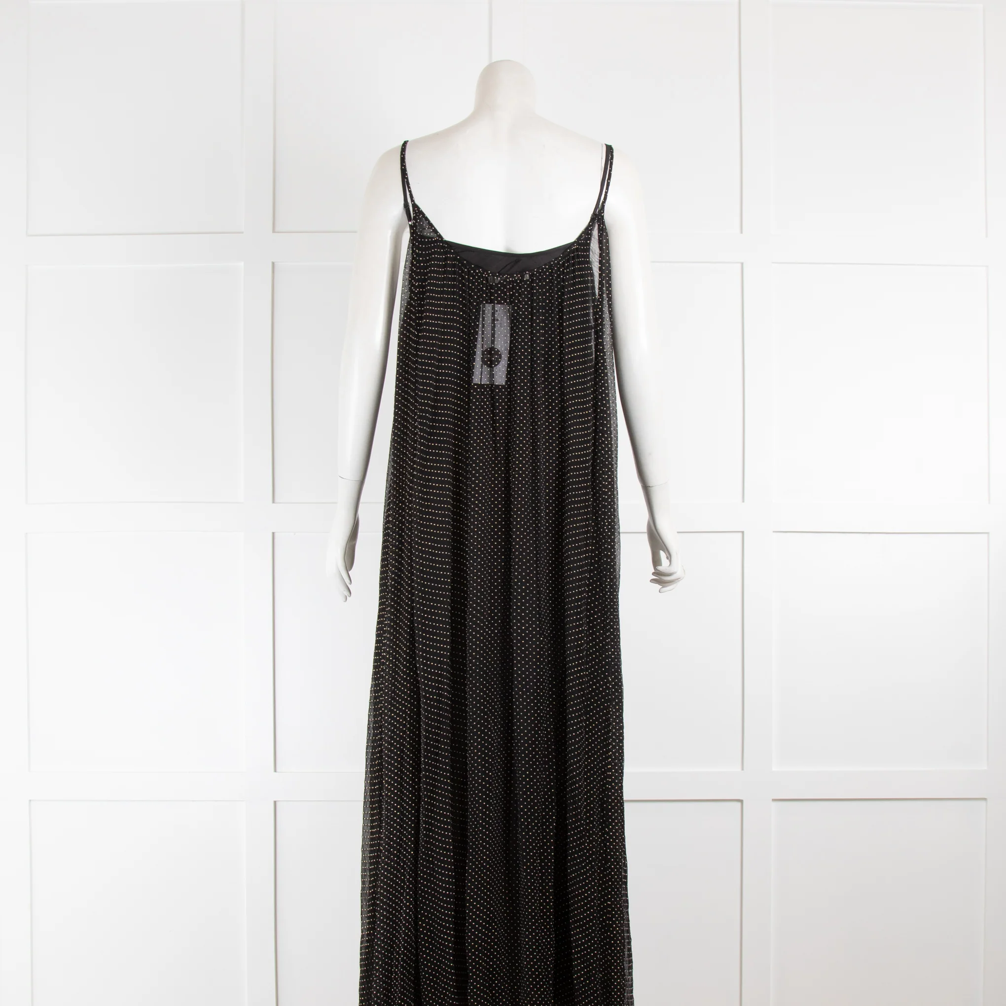 Mes Demoiselles Black Maxi Smock Dress with Small Metallic Studs - Image 3