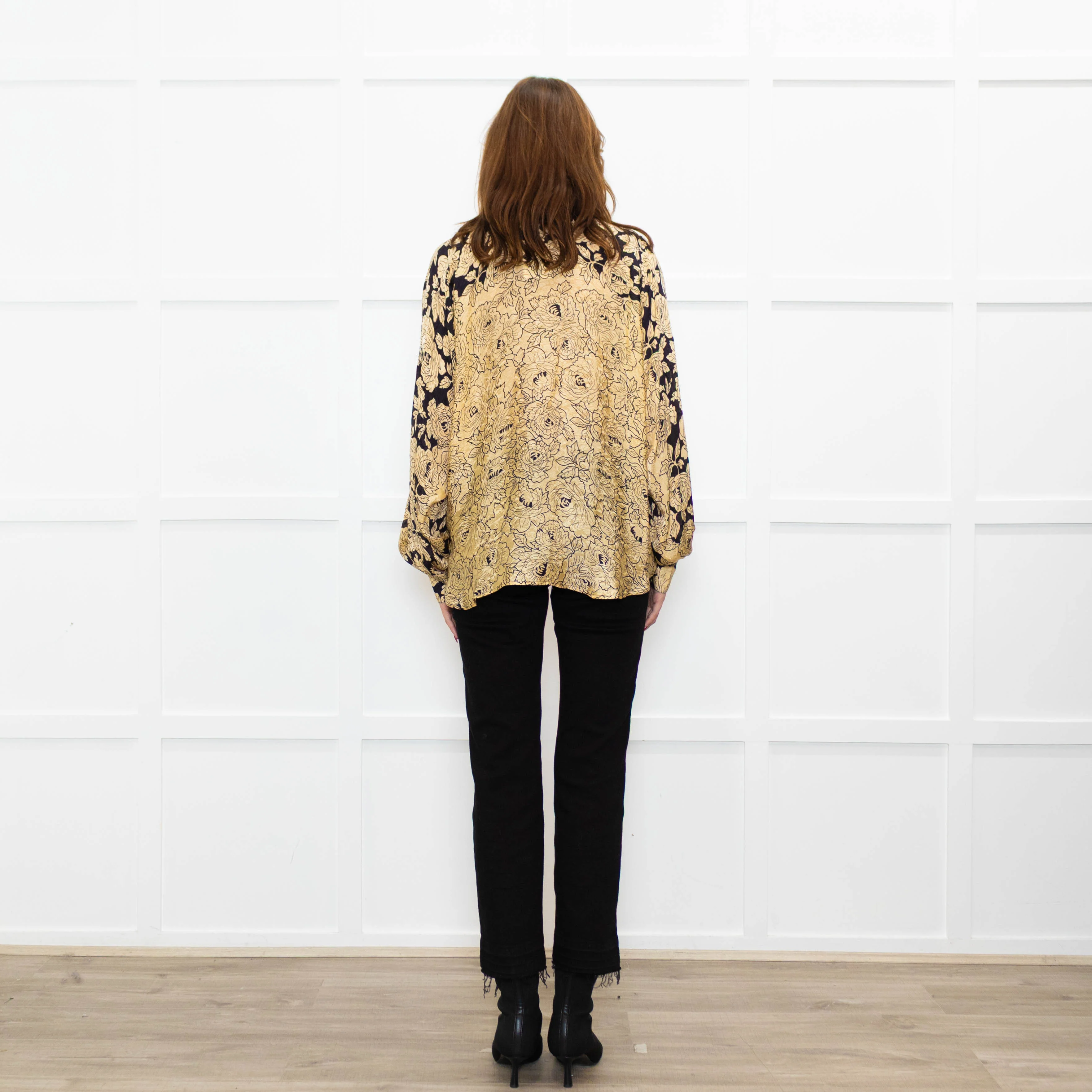 Mes Demoiselles Gold and Black Floral Blouse - Image 5