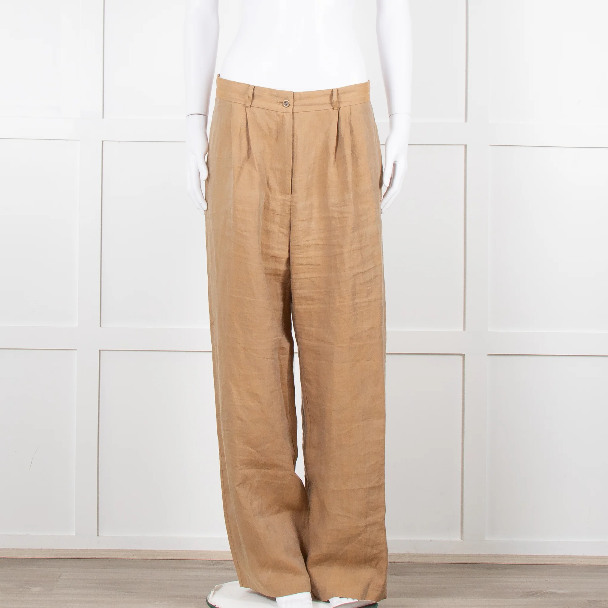 Mes Demoiselles Khaki Woven Straight Fit Trousers with Crystal Studs - Image 10
