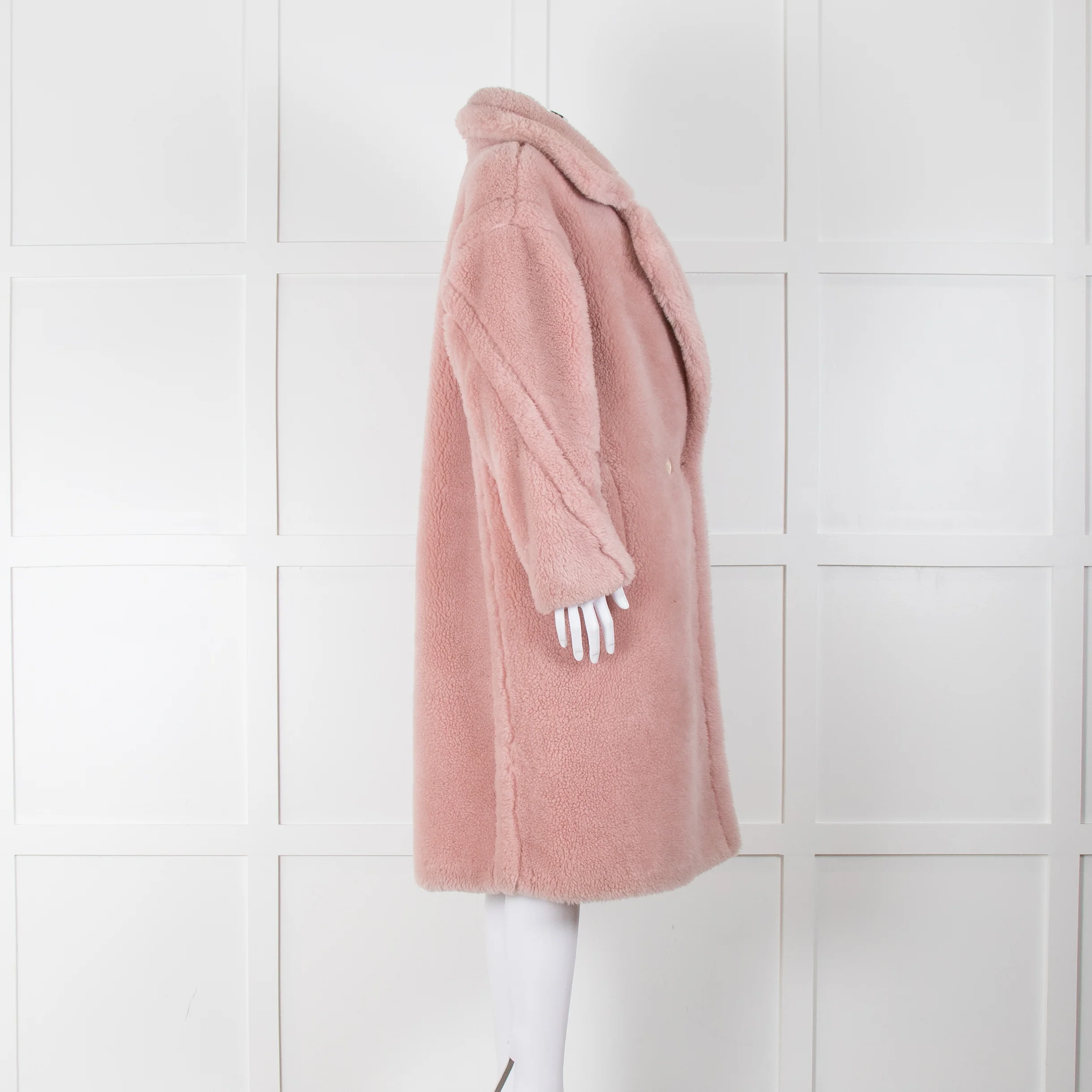 Meteo by Yves Salomon Pink Wool Oversized Teddy Coat - Image 3