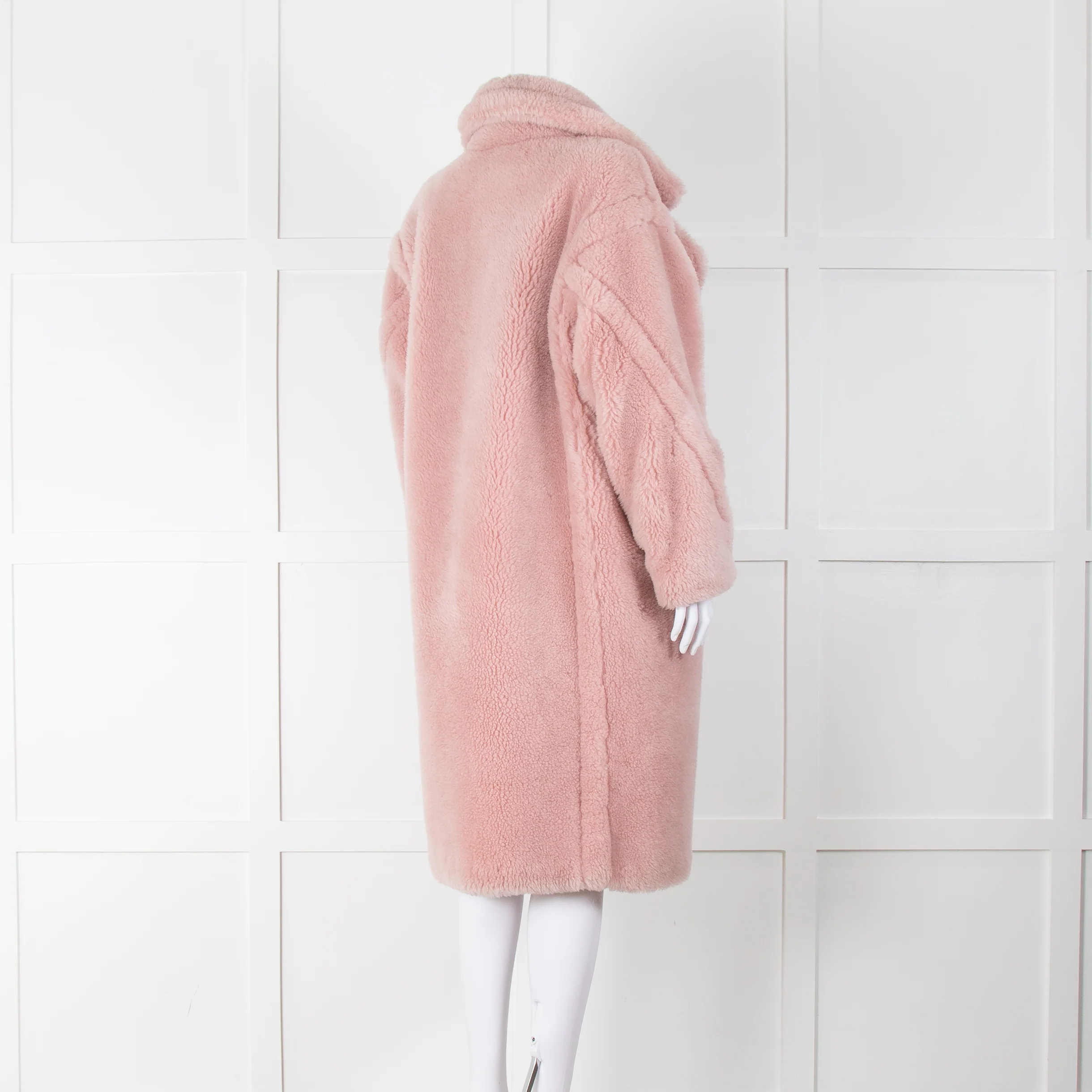 Meteo by Yves Salomon Pink Wool Oversized Teddy Coat - Image 4