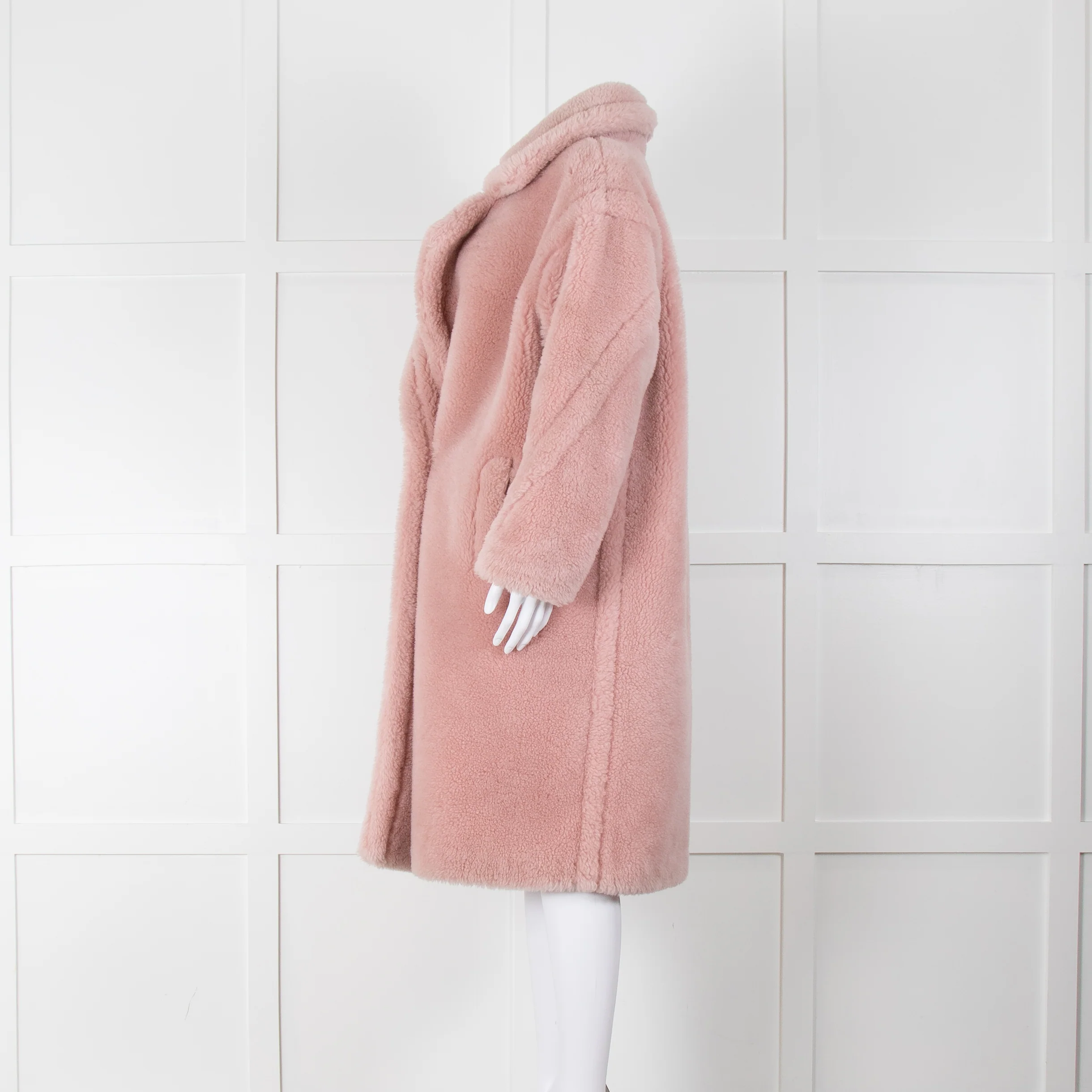 Meteo by Yves Salomon Pink Wool Oversized Teddy Coat - Image 7
