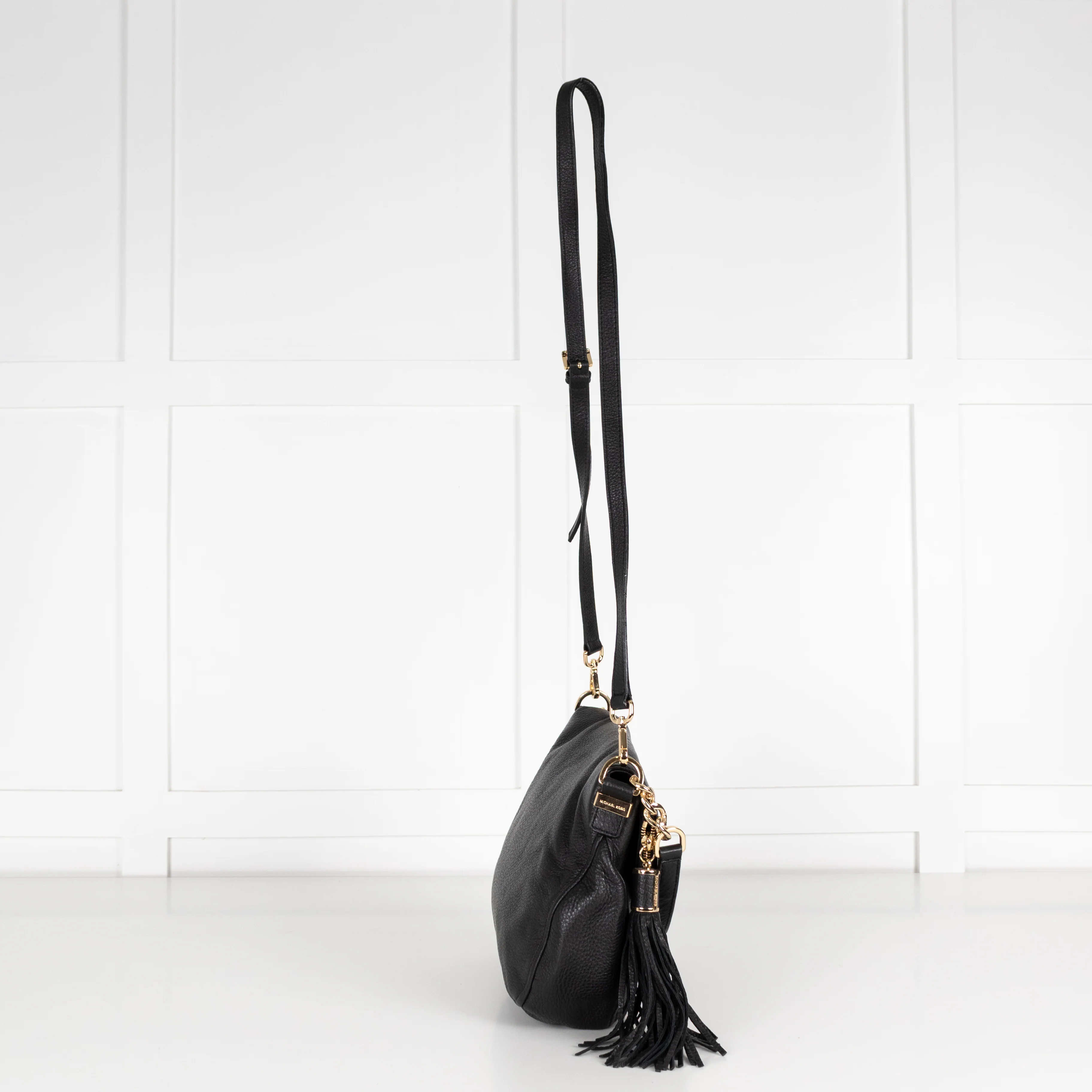 Michael By Michael Kors Black Pebbled Leather Flap Bag - Image 4