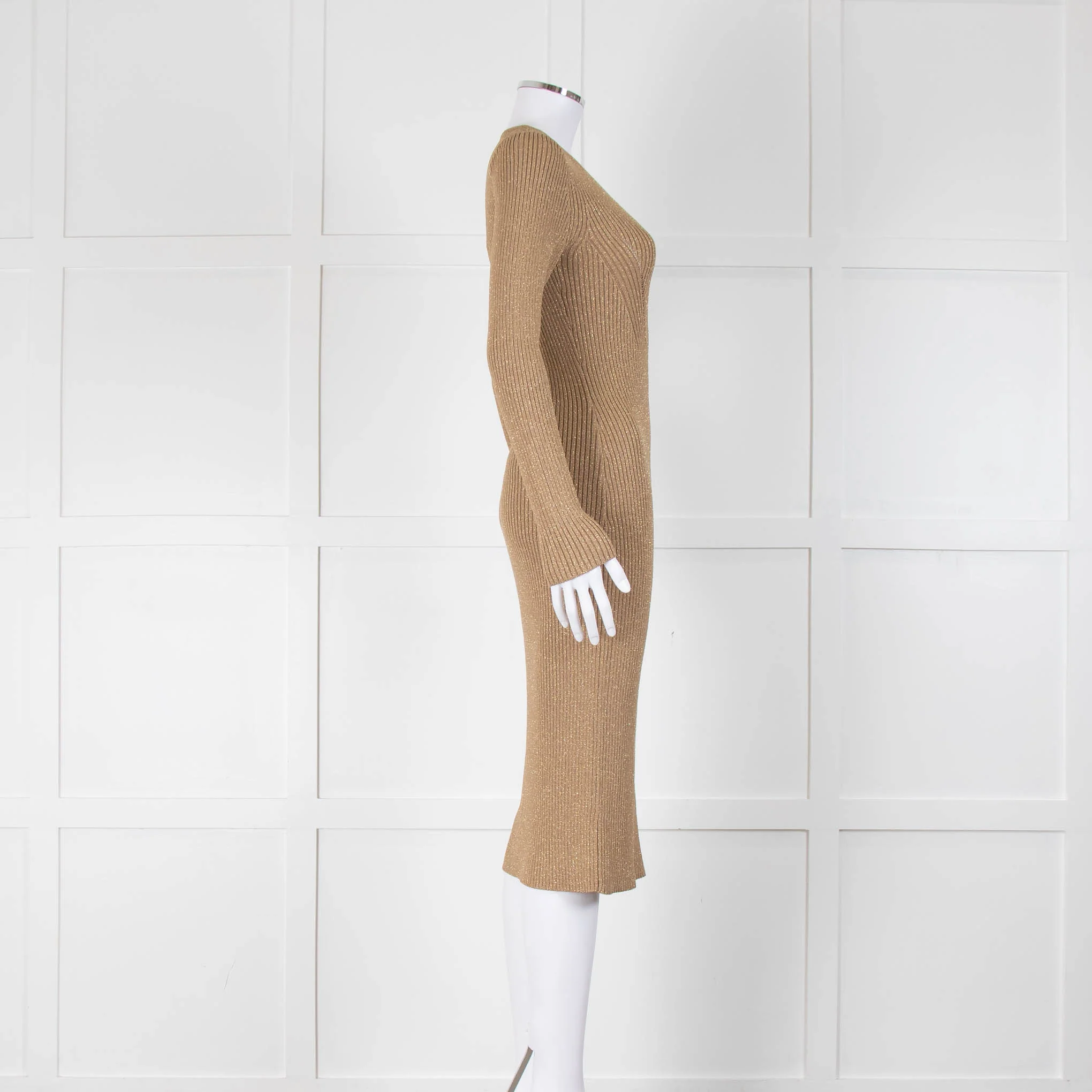 Michael by Michael Kors Gold Rib Knit Dress - Image 2
