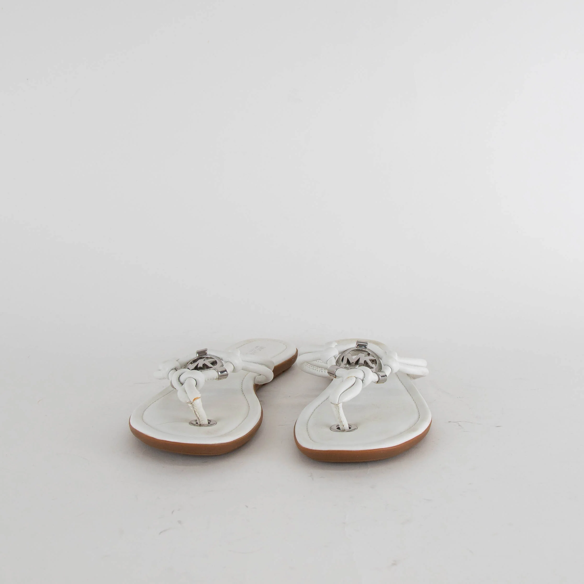 Michael By Michael Kors White MK Flat Flip Flops - Image 2