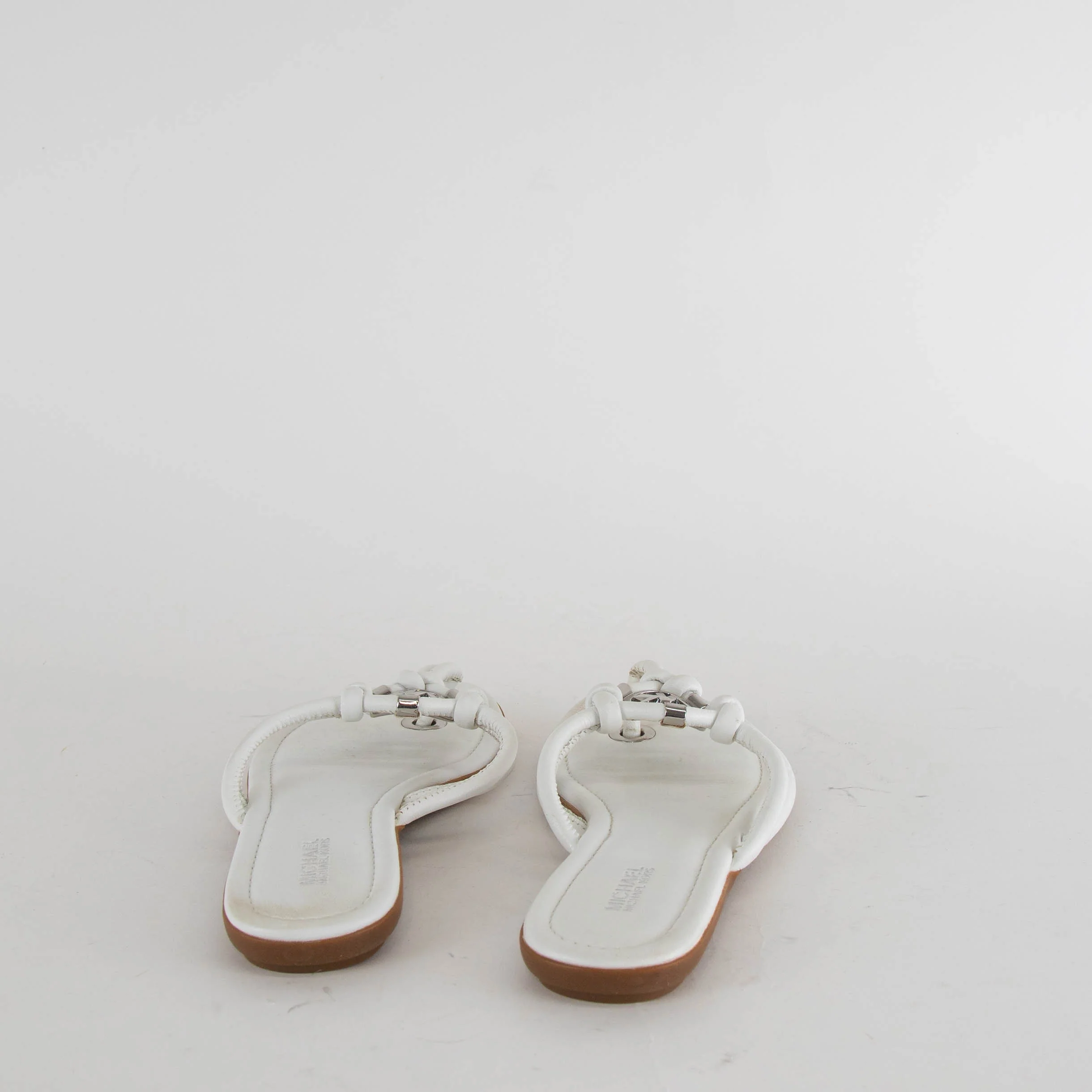 Michael By Michael Kors White MK Flat Flip Flops - Image 4