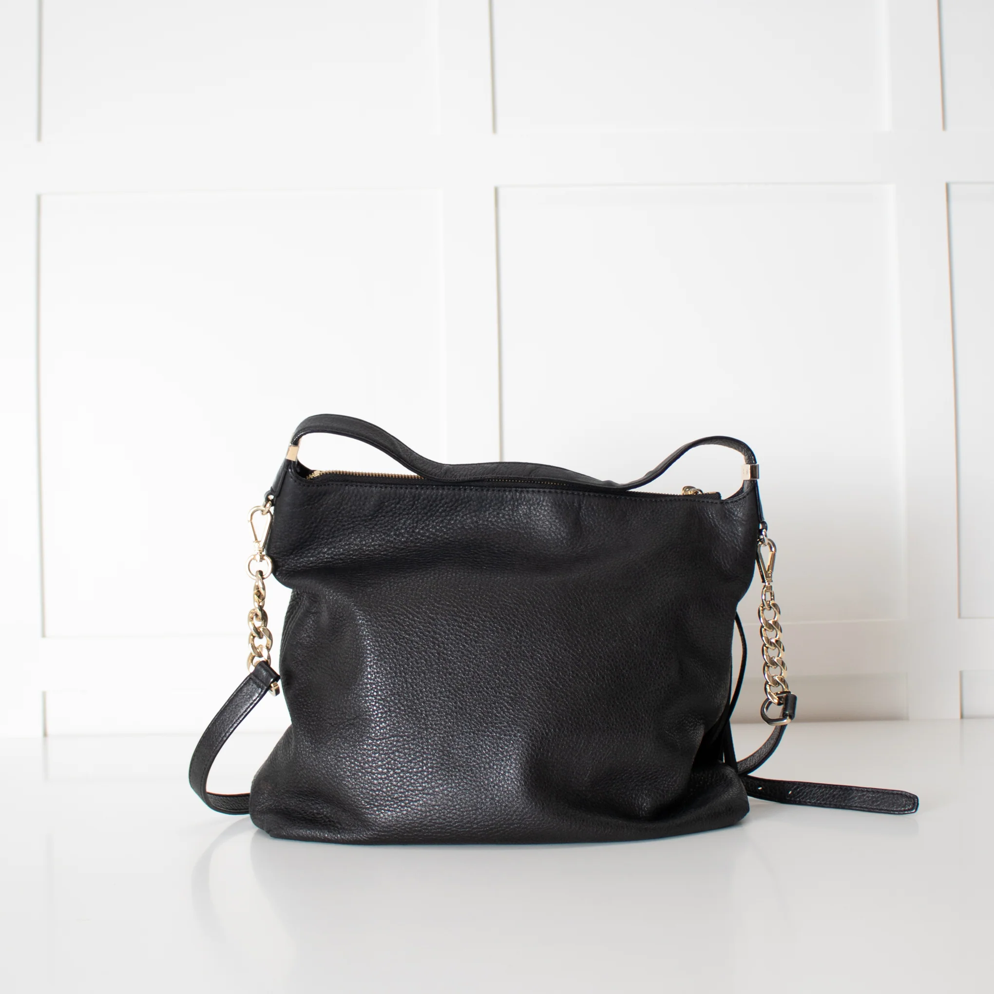 Michael Kors Black Grainy Leather Shoulder Bag - Image 6