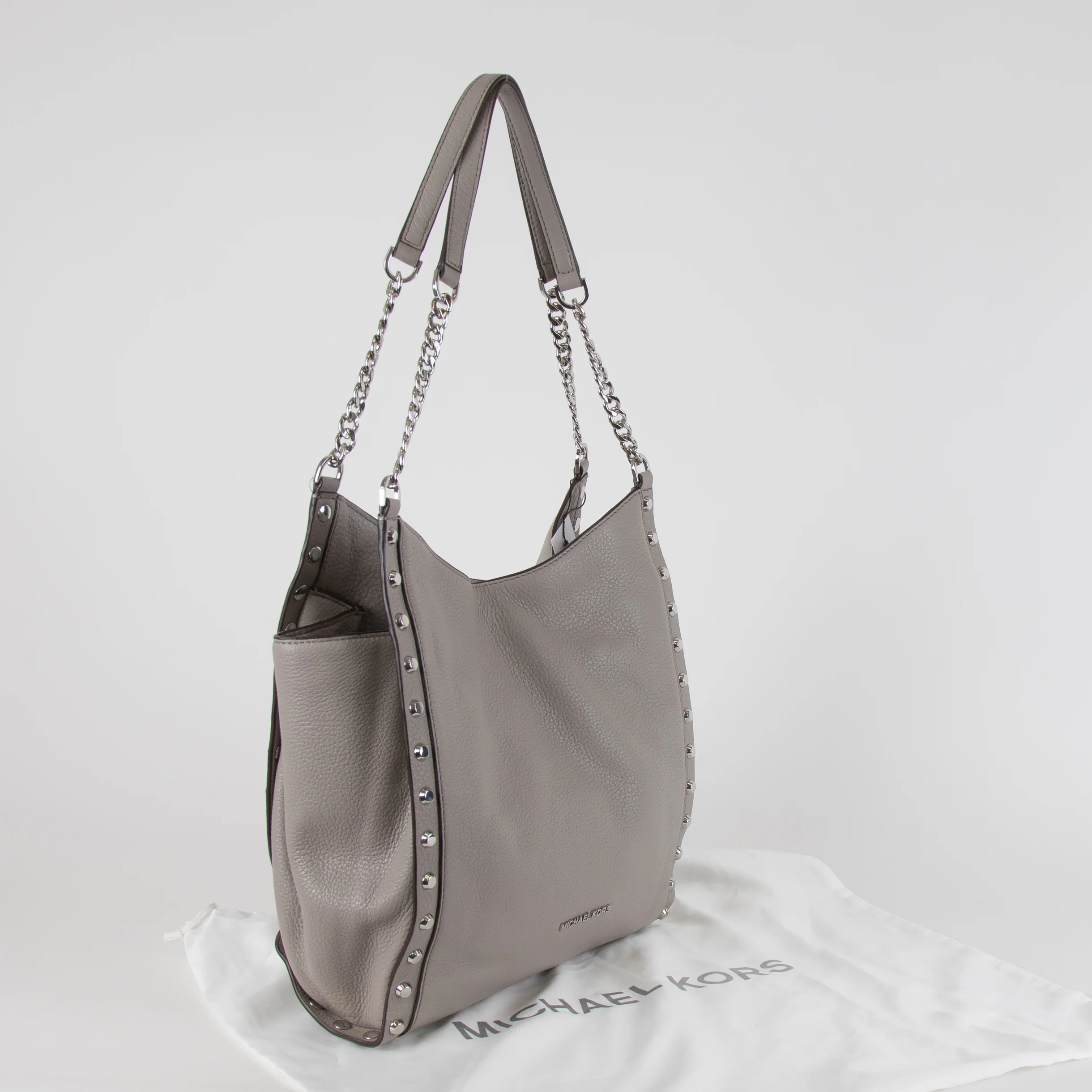 Michael Kors Grey Studden Saddle Bag - Image 2