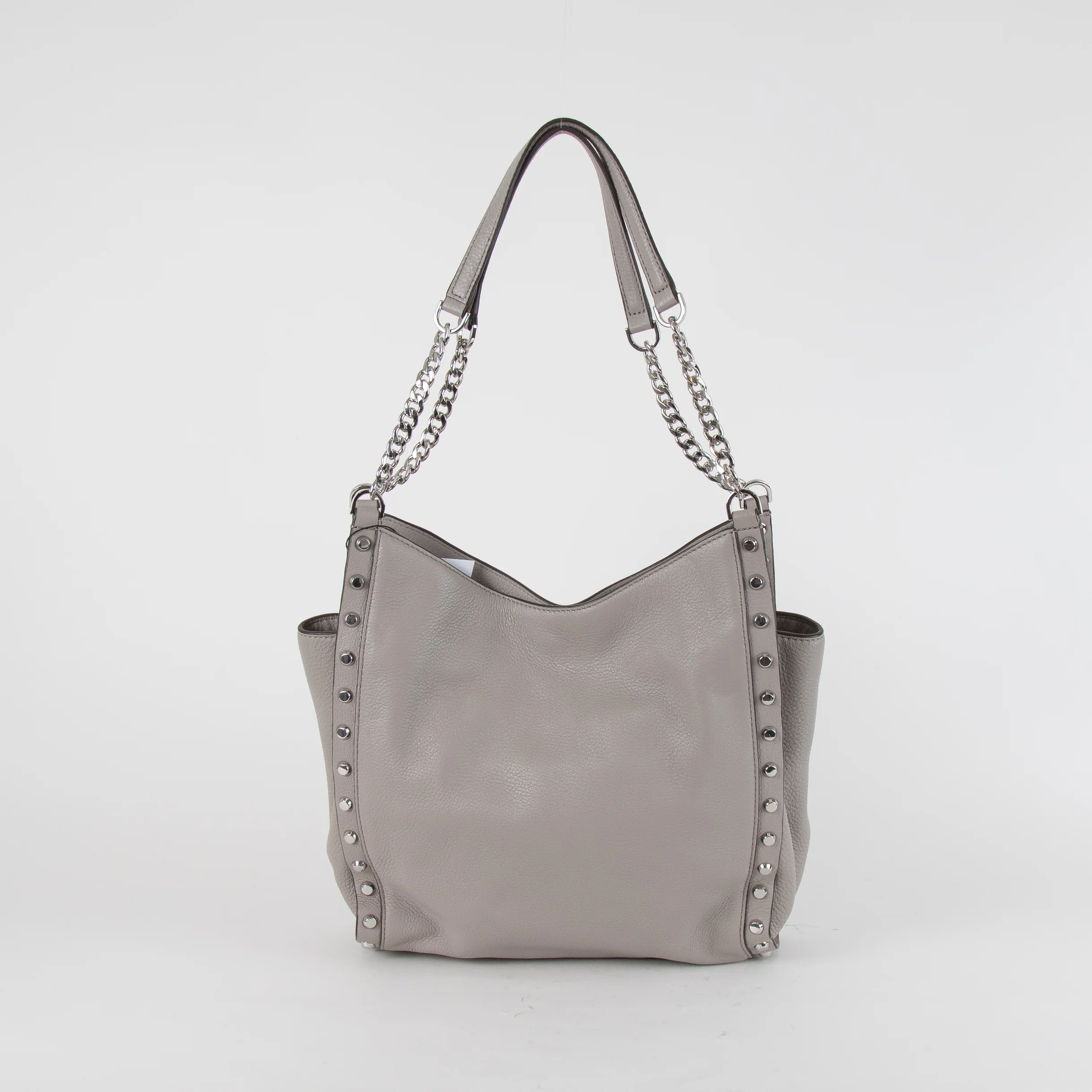 Michael Kors Grey Studden Saddle Bag - Image 4