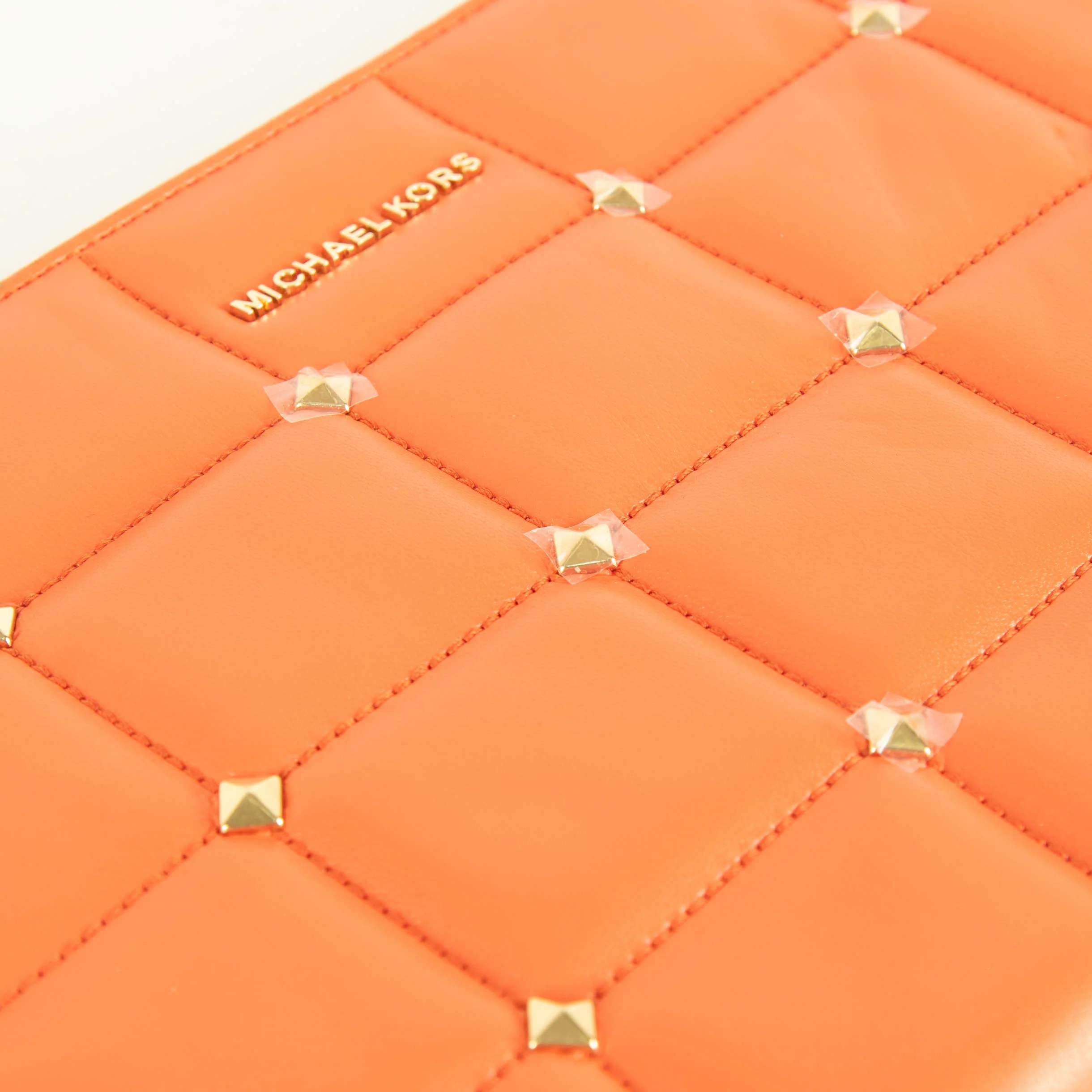 Michael Kors Orange Large Jet Set Zip Pouch - Image 4