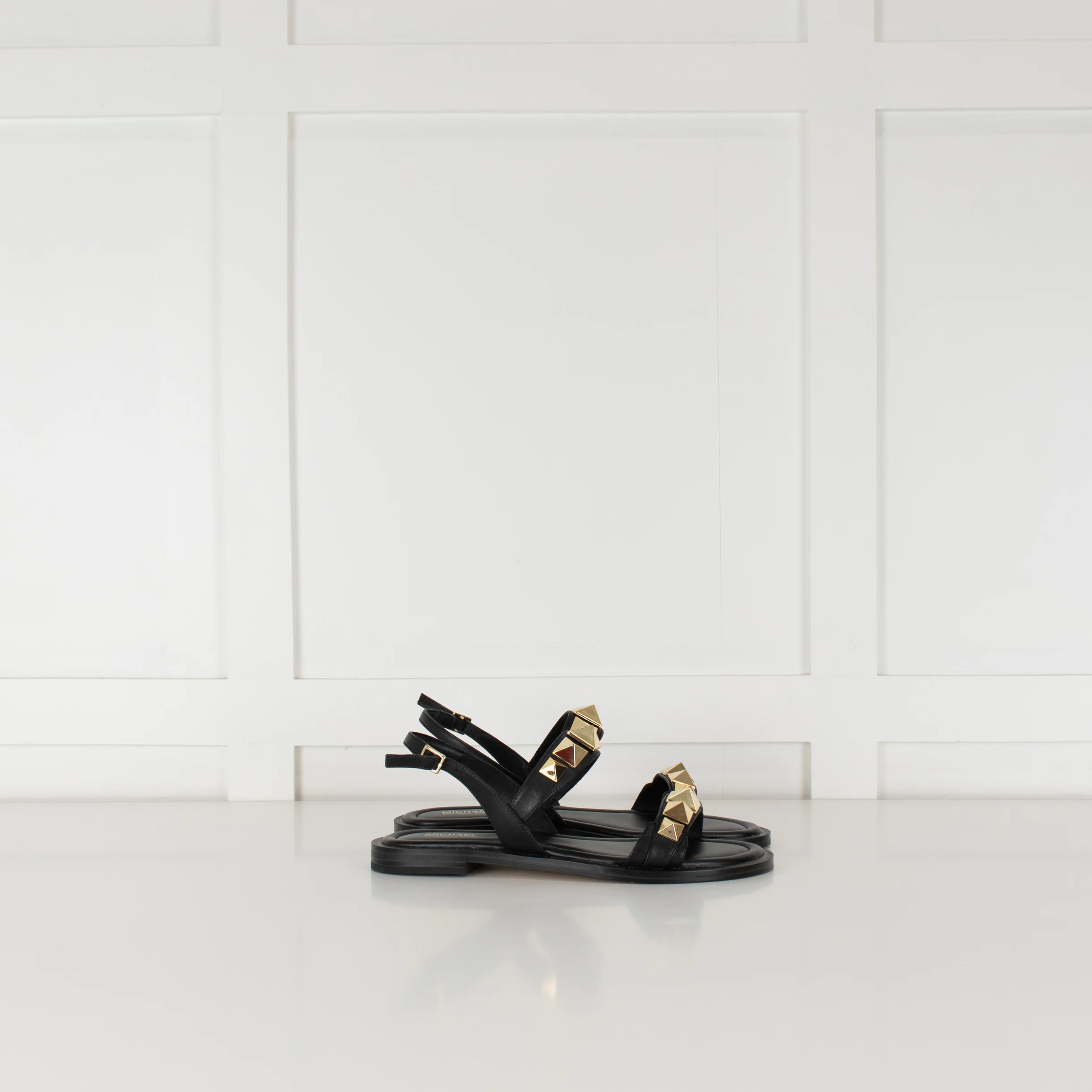 MICHAEL by Michael Kors Black Wren Sandal With Gold Studs - Image 4