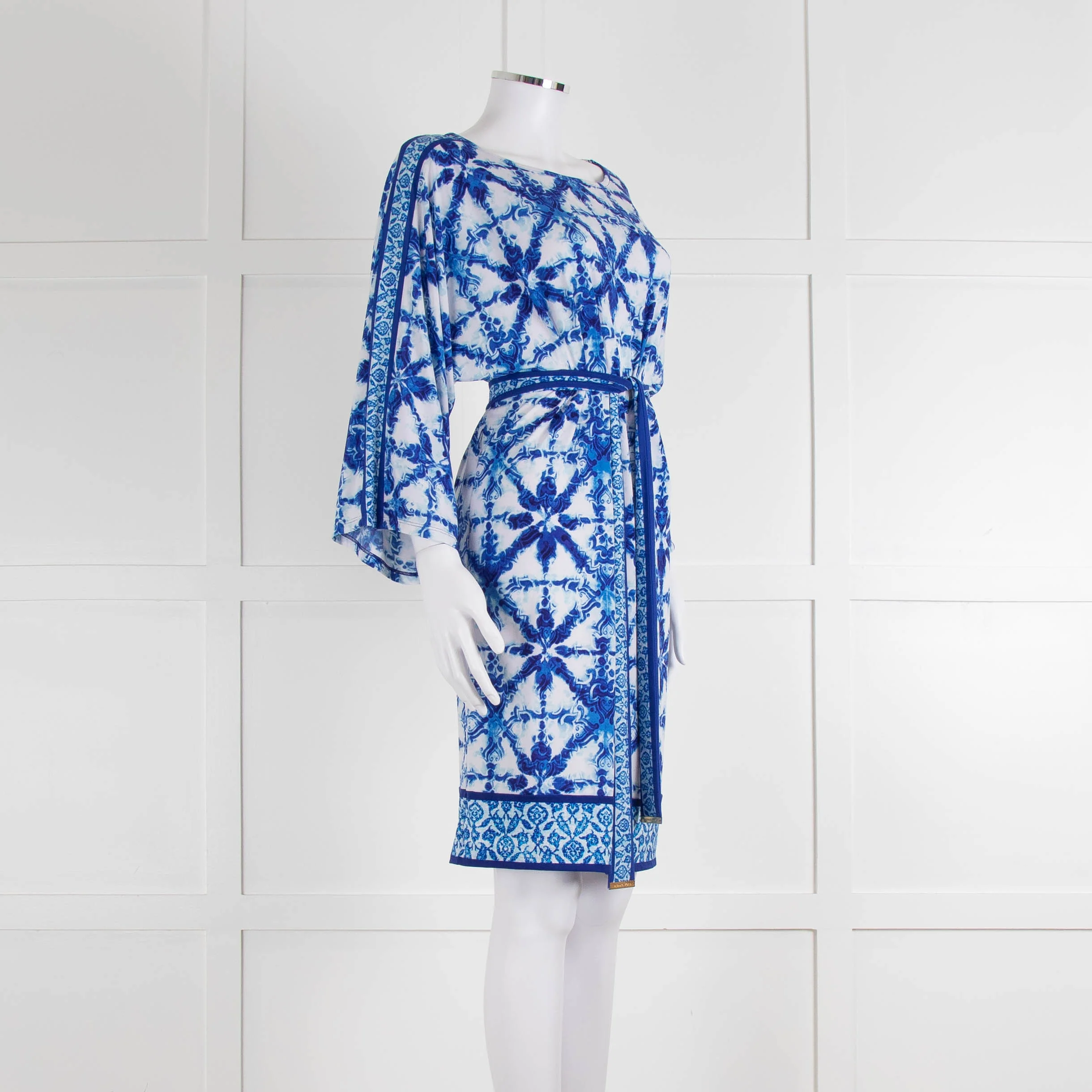 Michael Michael Kors White Blue Wide Sleeve Belted Tunic - Image 2