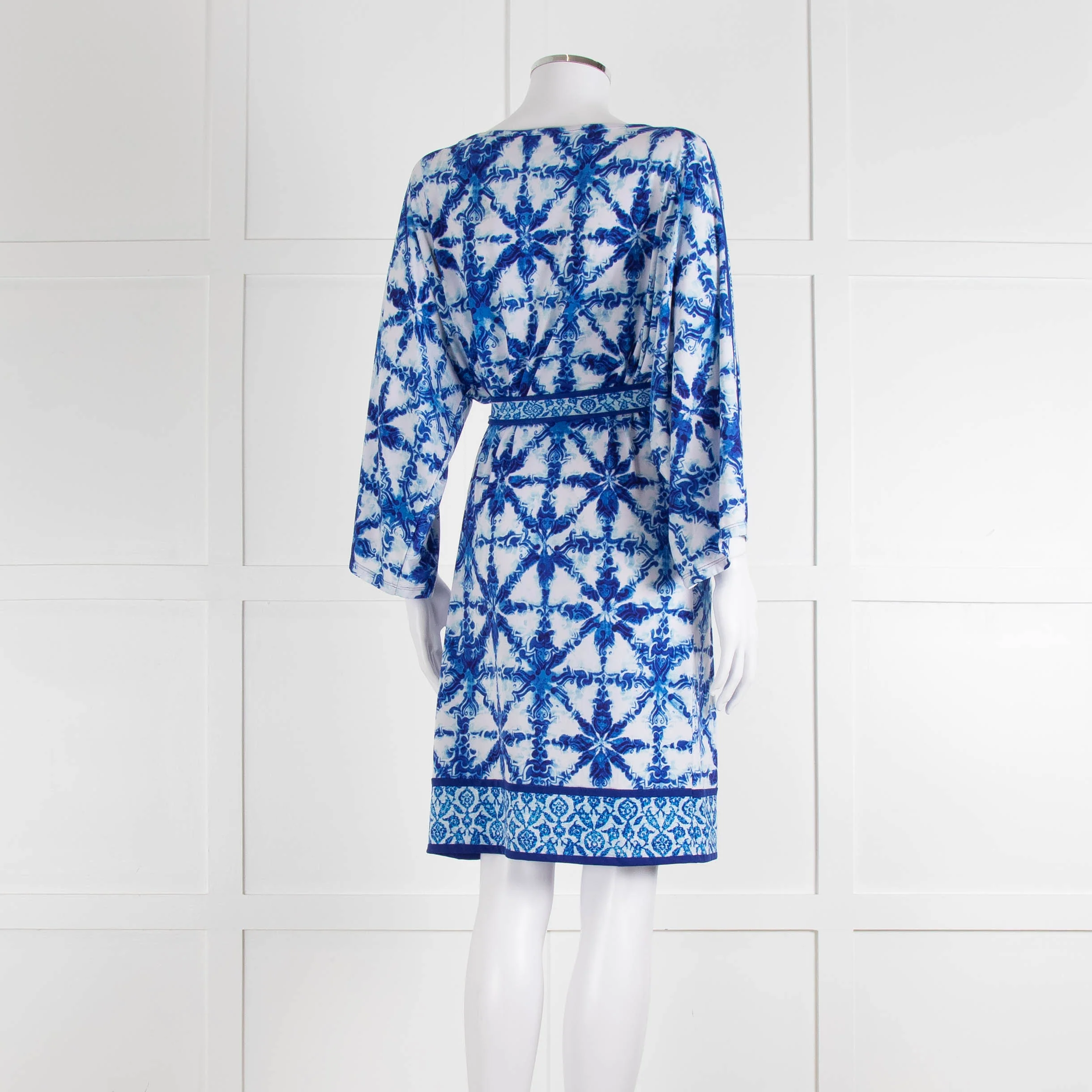 Michael Michael Kors White Blue Wide Sleeve Belted Tunic - Image 4