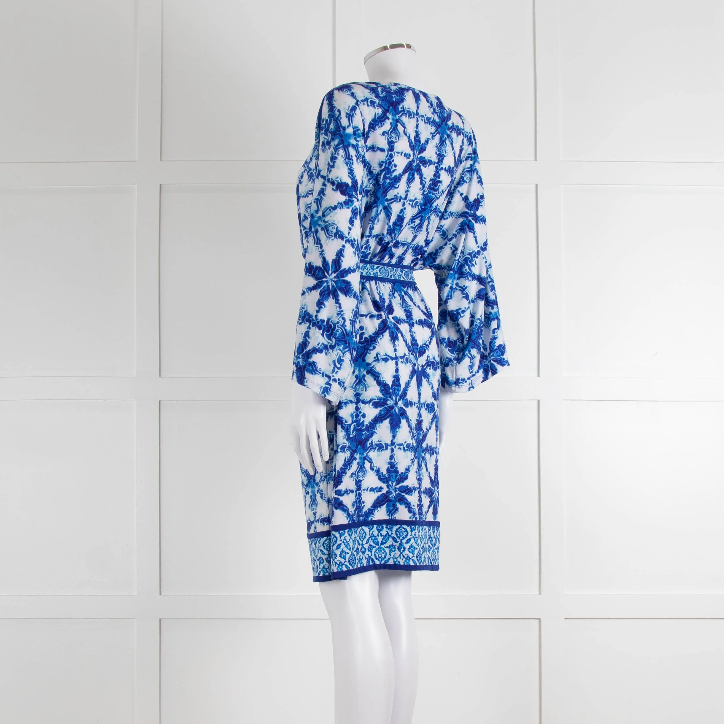 Michael Michael Kors White Blue Wide Sleeve Belted Tunic - Image 6