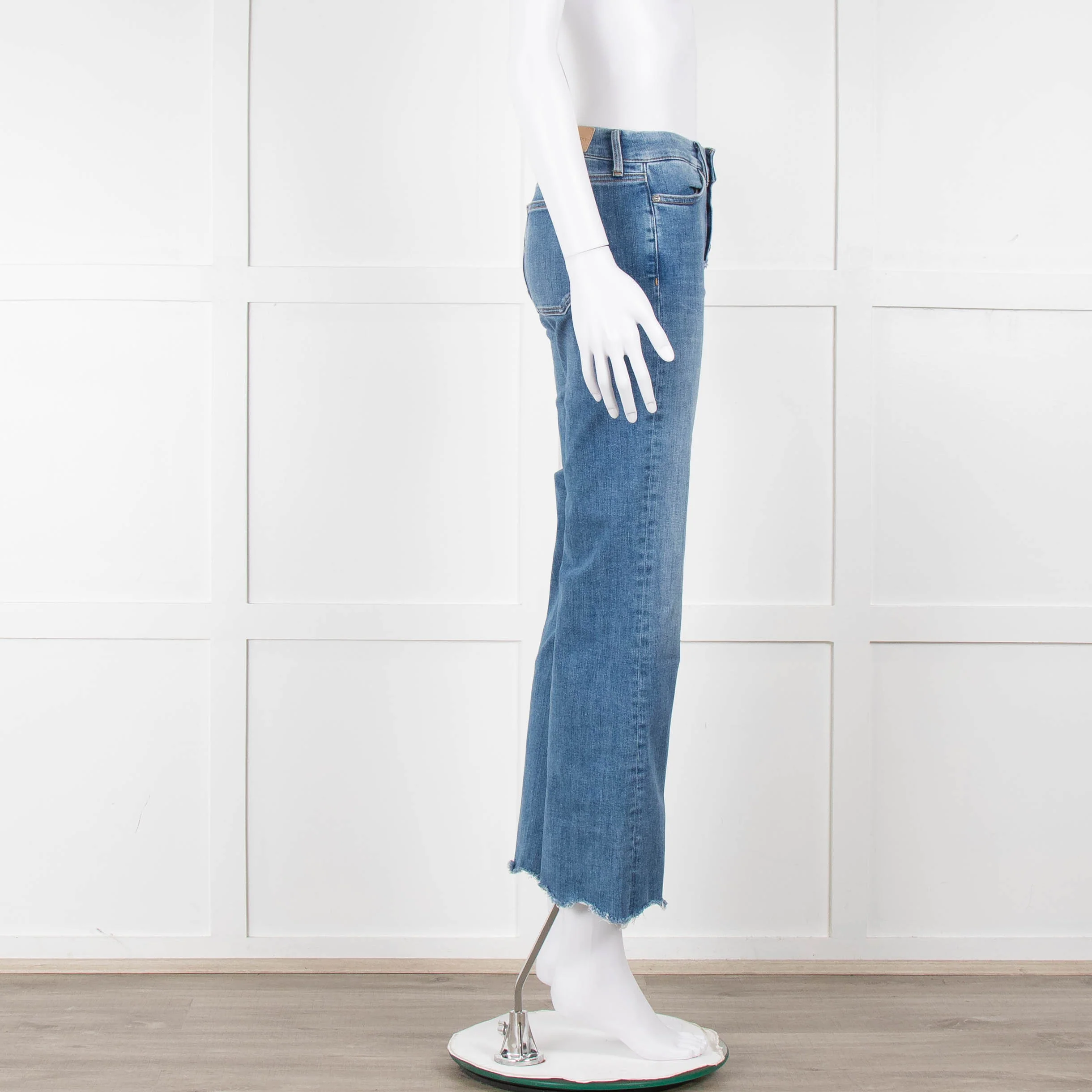 M.i.h Jeans Blue Denim Frayed Detail Flared Leg Jeans - Image 3