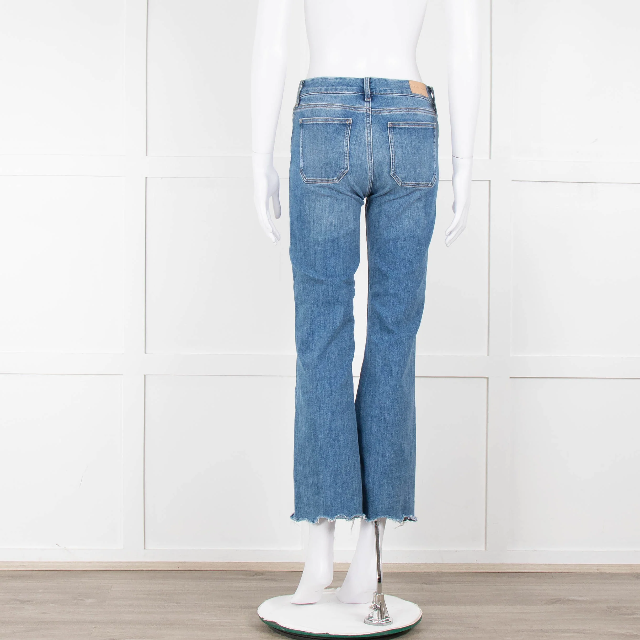 M.i.h Jeans Blue Denim Frayed Detail Flared Leg Jeans - Image 5