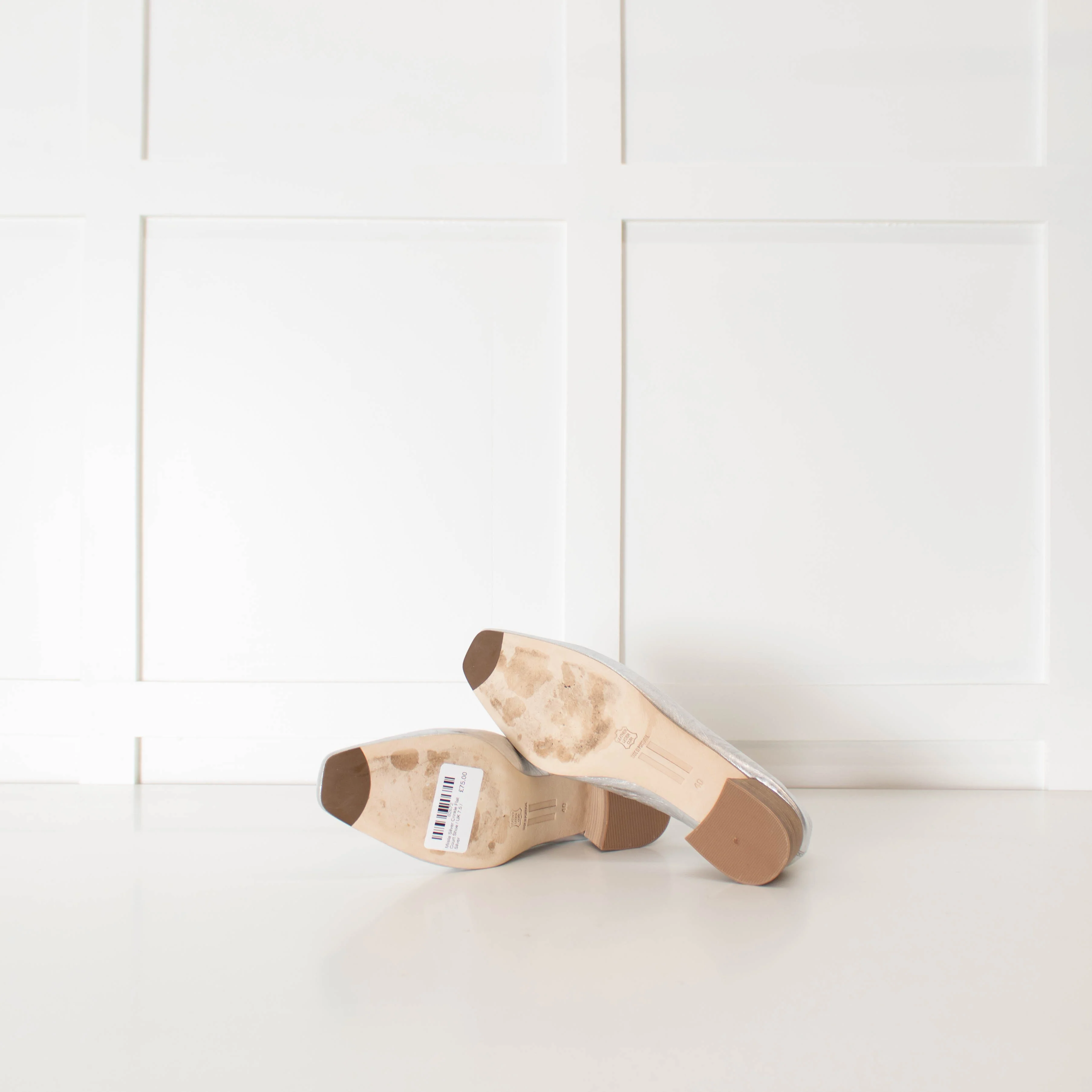 Miista Silver Crinkle Flat Court Shoe - Image 6