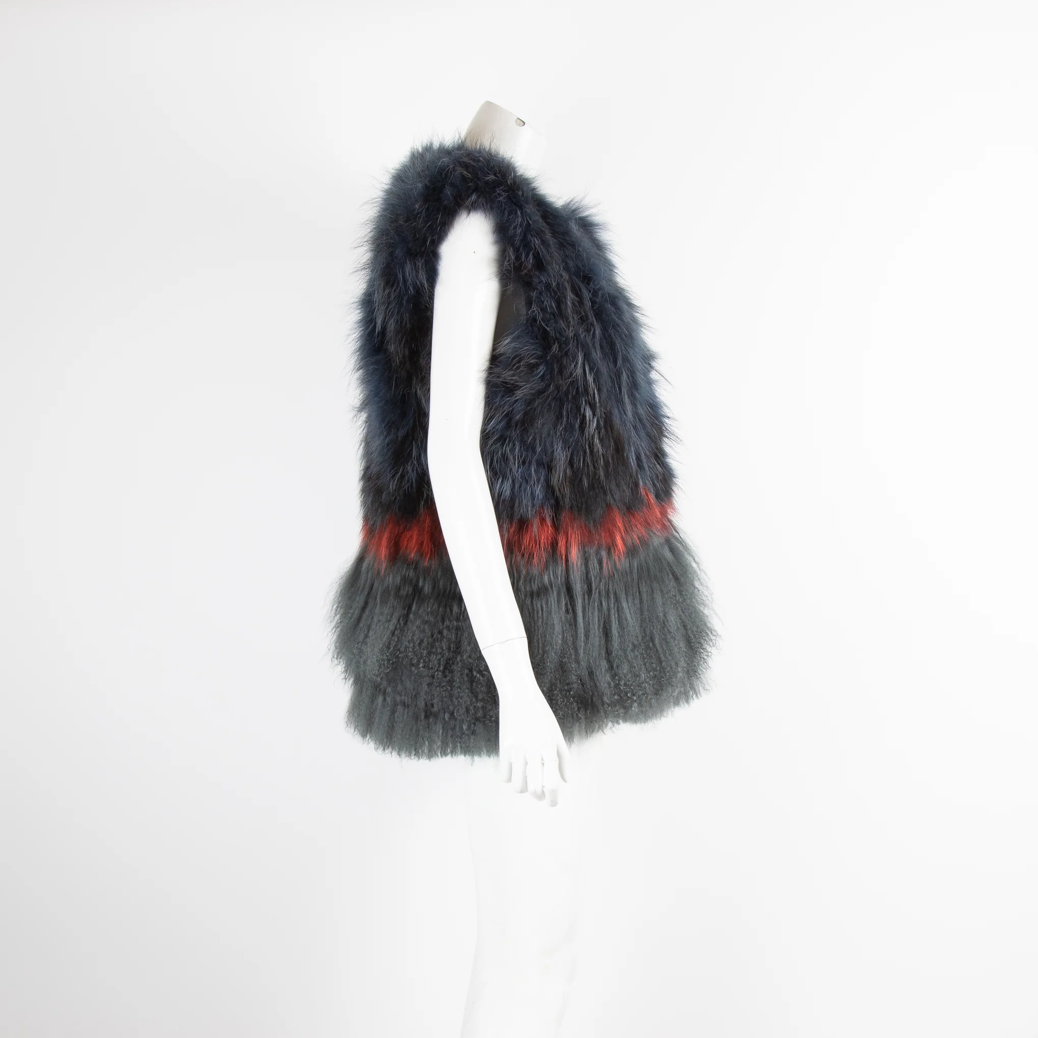 Mila Furs Raccoon and Mongolian Fur Gilet - Image 2