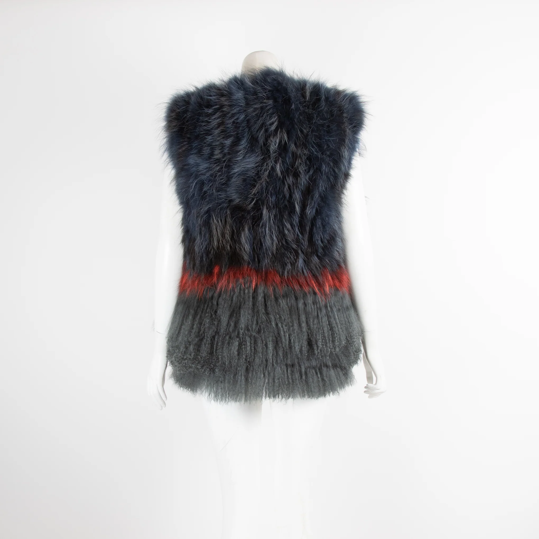 Mila Furs Raccoon and Mongolian Fur Gilet - Image 3
