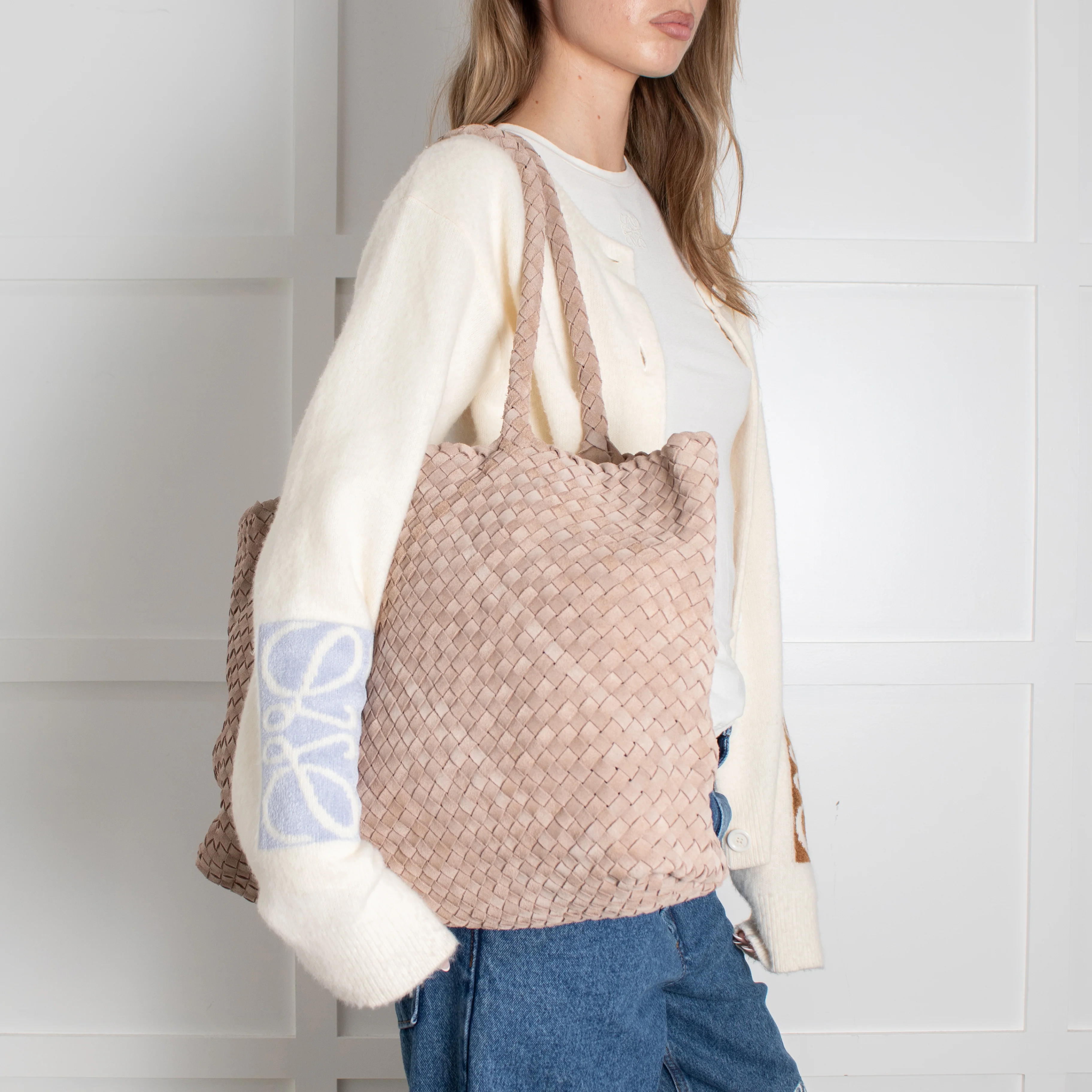 Milaner Taupe The Classic Elena Woven Handbag - Image 2