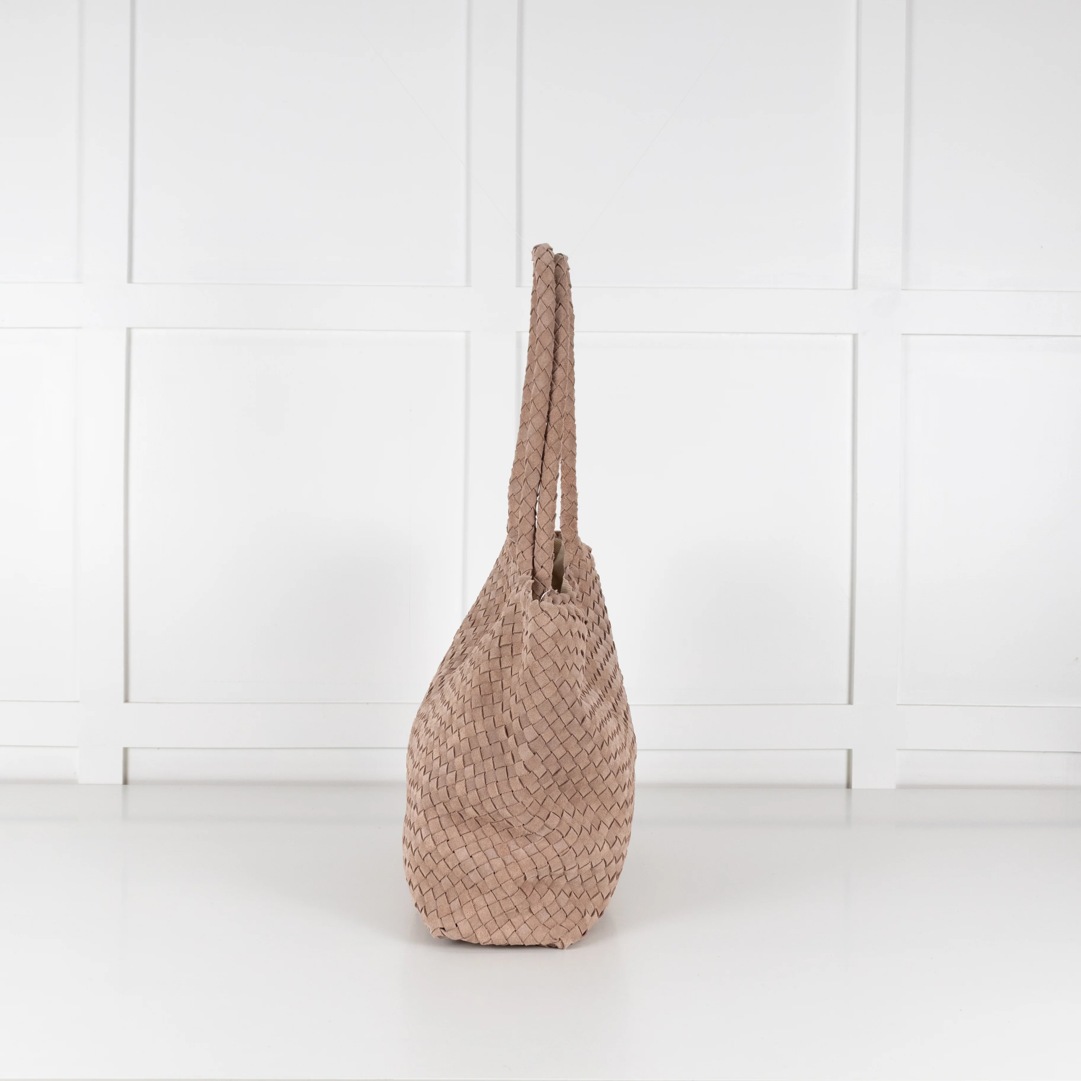 Milaner Taupe The Classic Elena Woven Handbag - Image 5