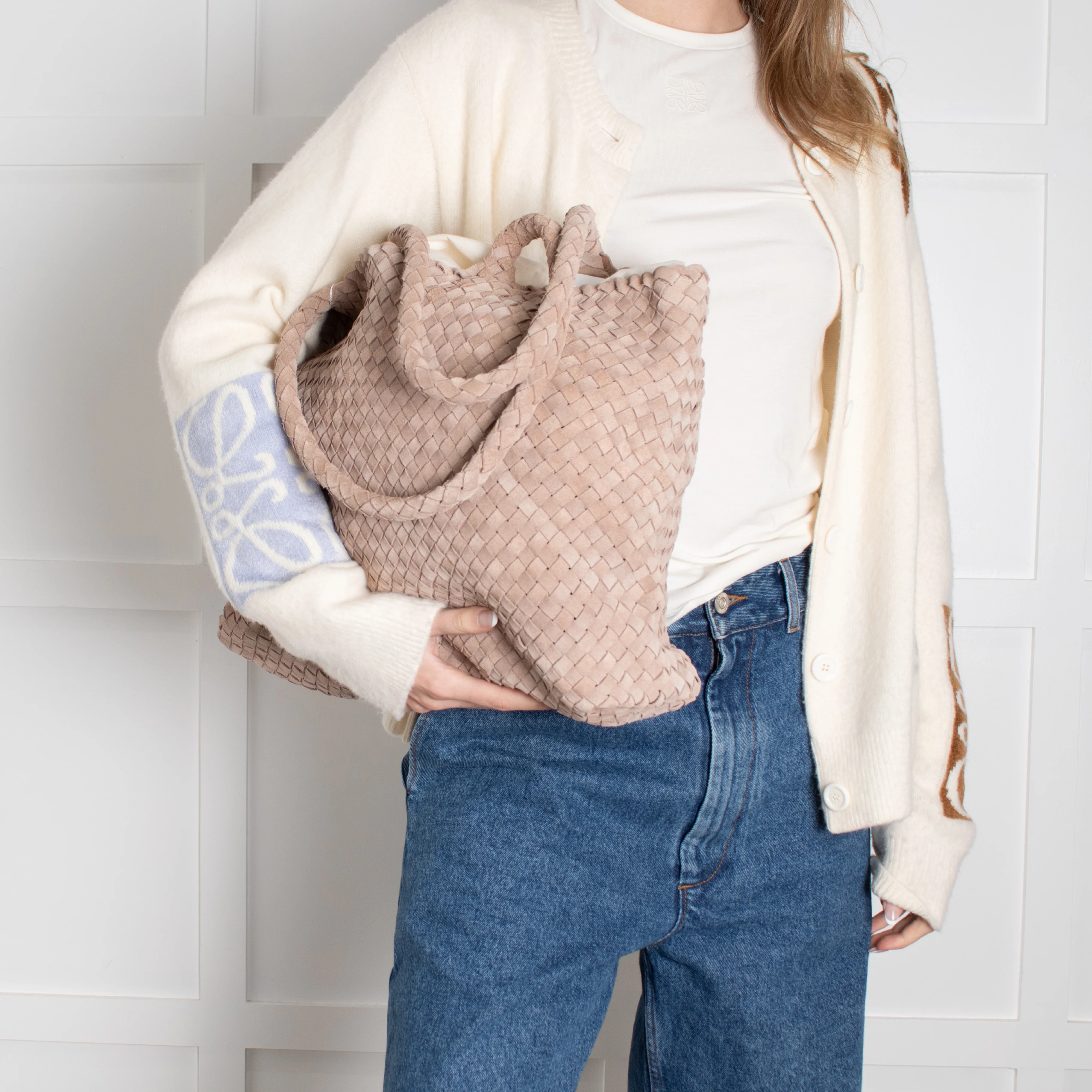 Milaner Taupe The Classic Elena Woven Handbag - Image 6