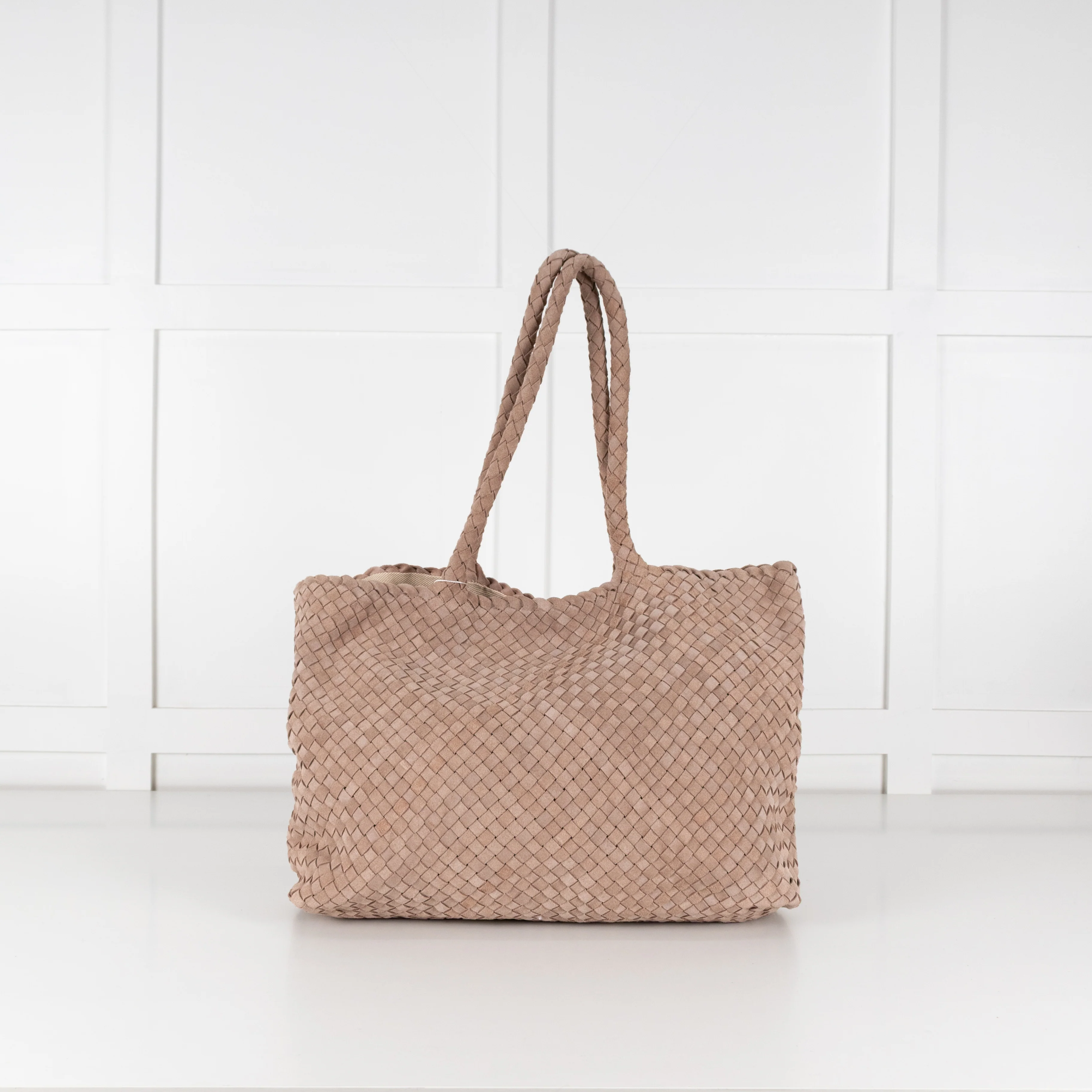 Milaner Taupe The Classic Elena Woven Handbag - Image 7