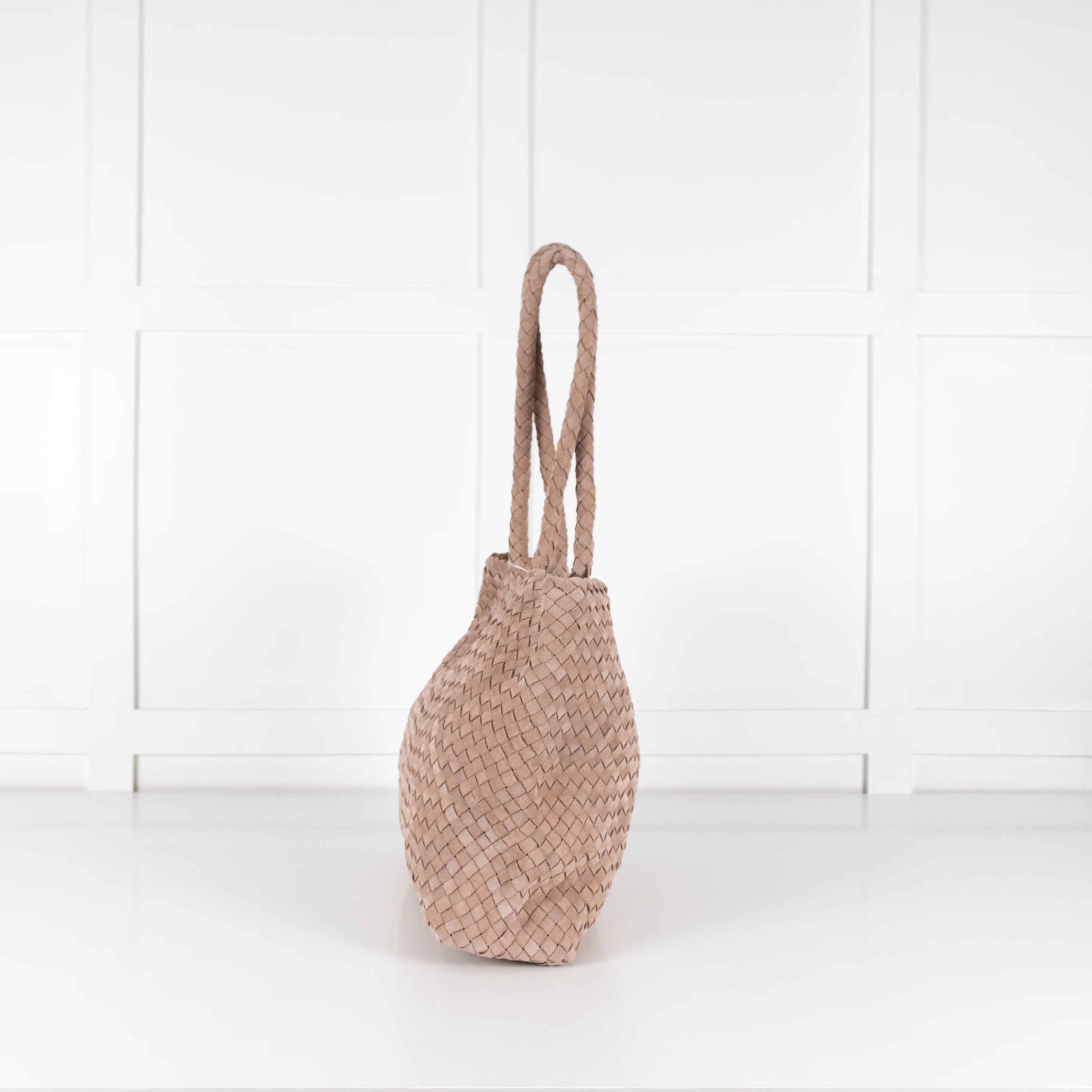 Milaner Taupe The Classic Elena Woven Handbag - Image 9