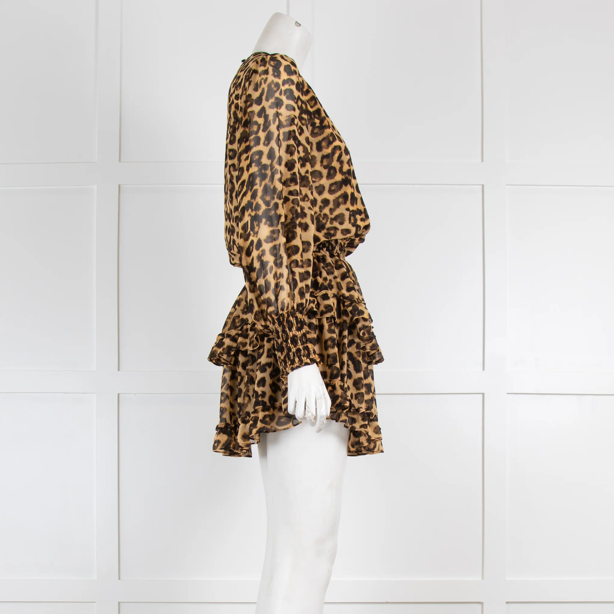 Misa Animal Print long Sleeve Ruffle Mini Dress - Image 2