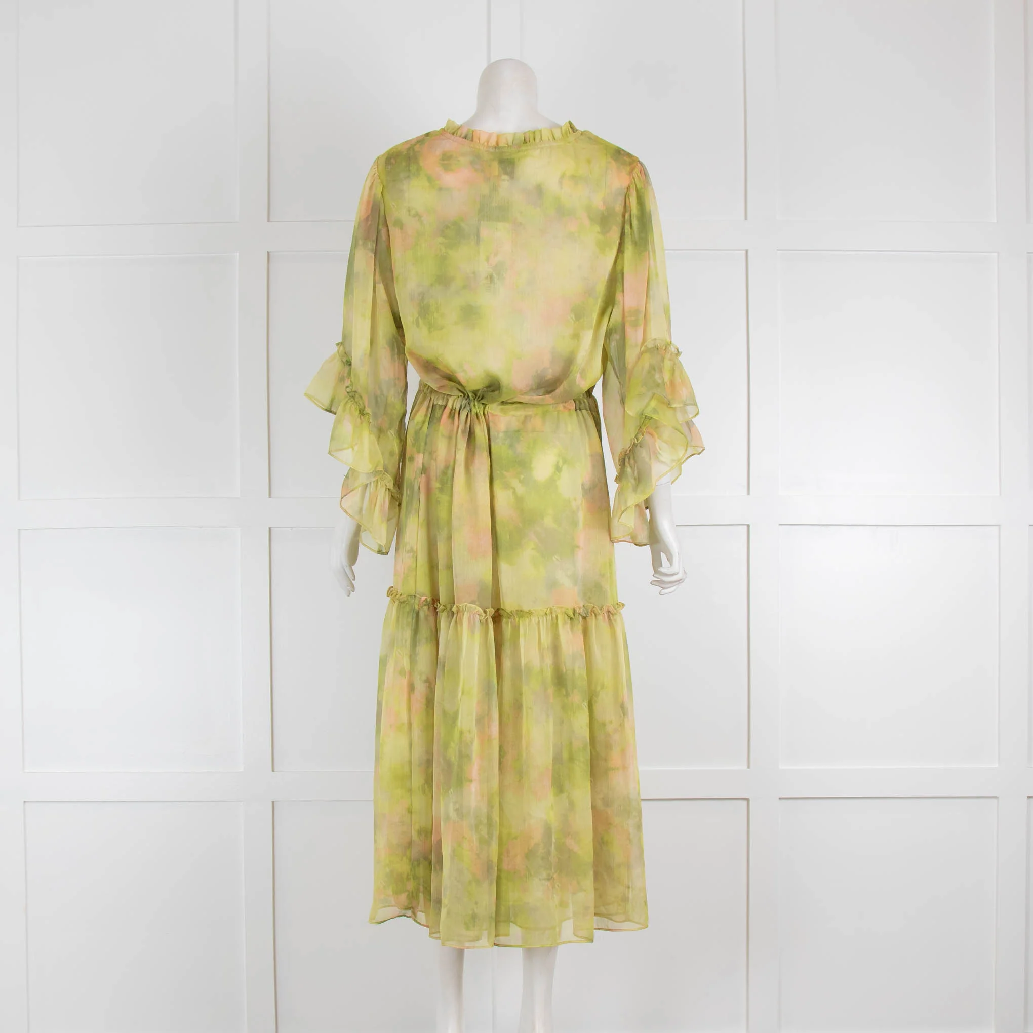 Misa Green Waisted Smock Dress - Image 3