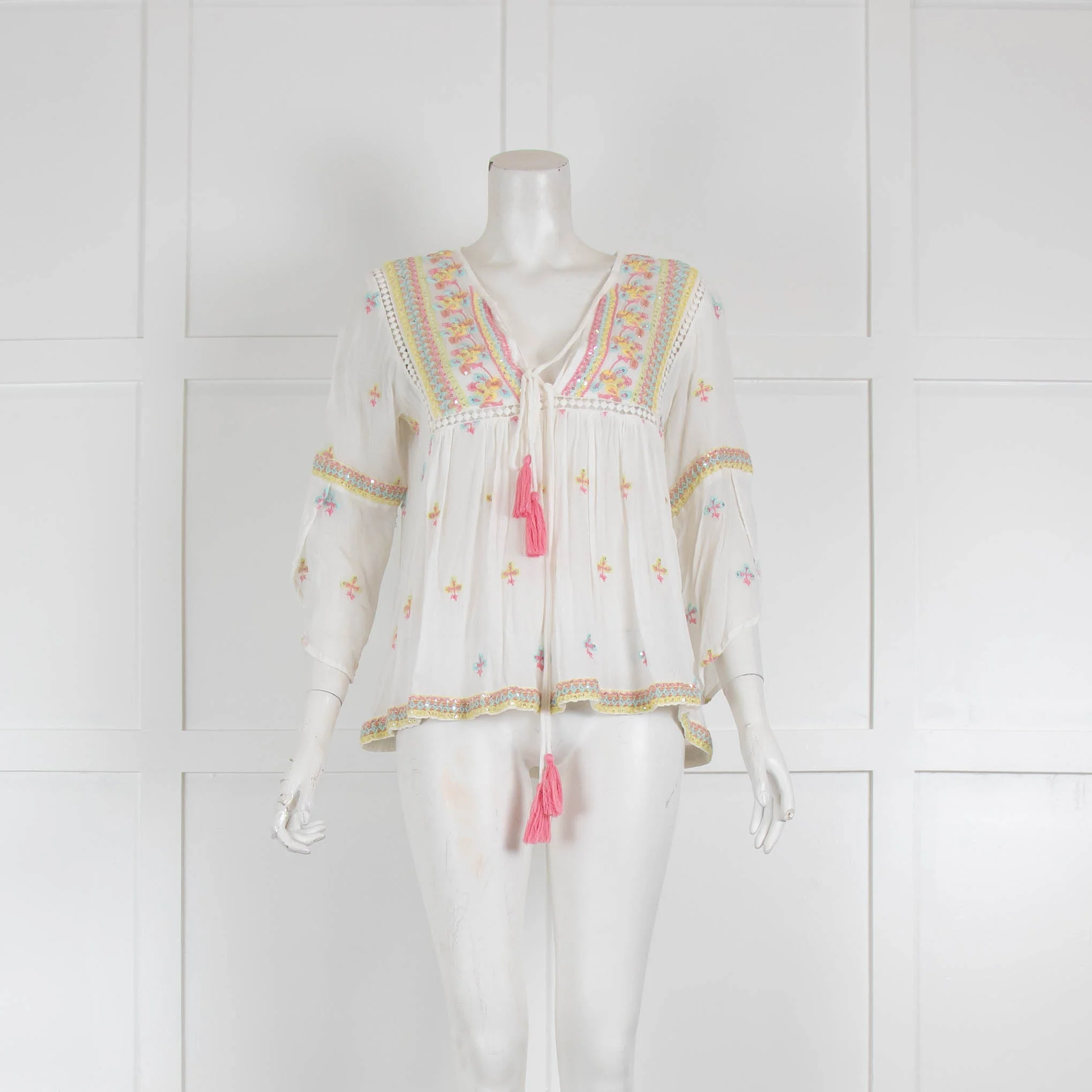 Miss June Sequin Tassle Gypsy Top