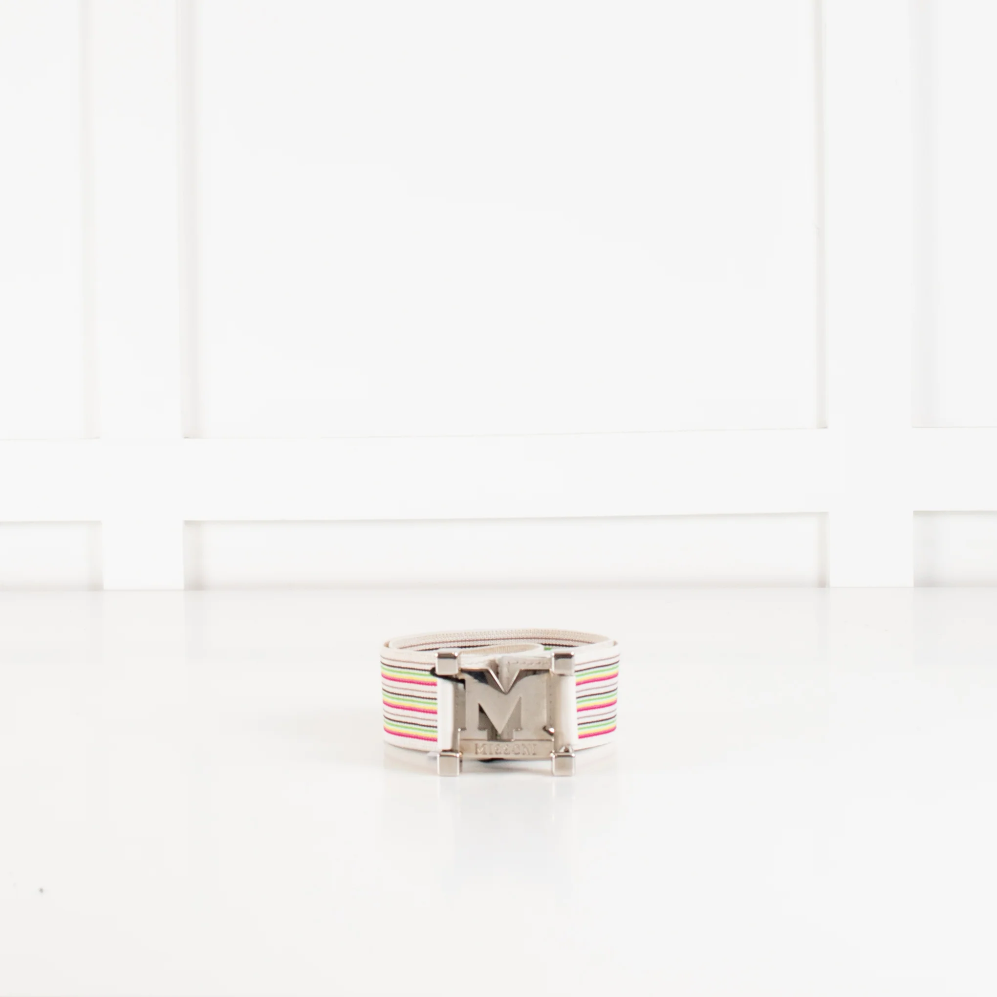 Missoni Cream Multicolour Stretchy Belt - Image 3