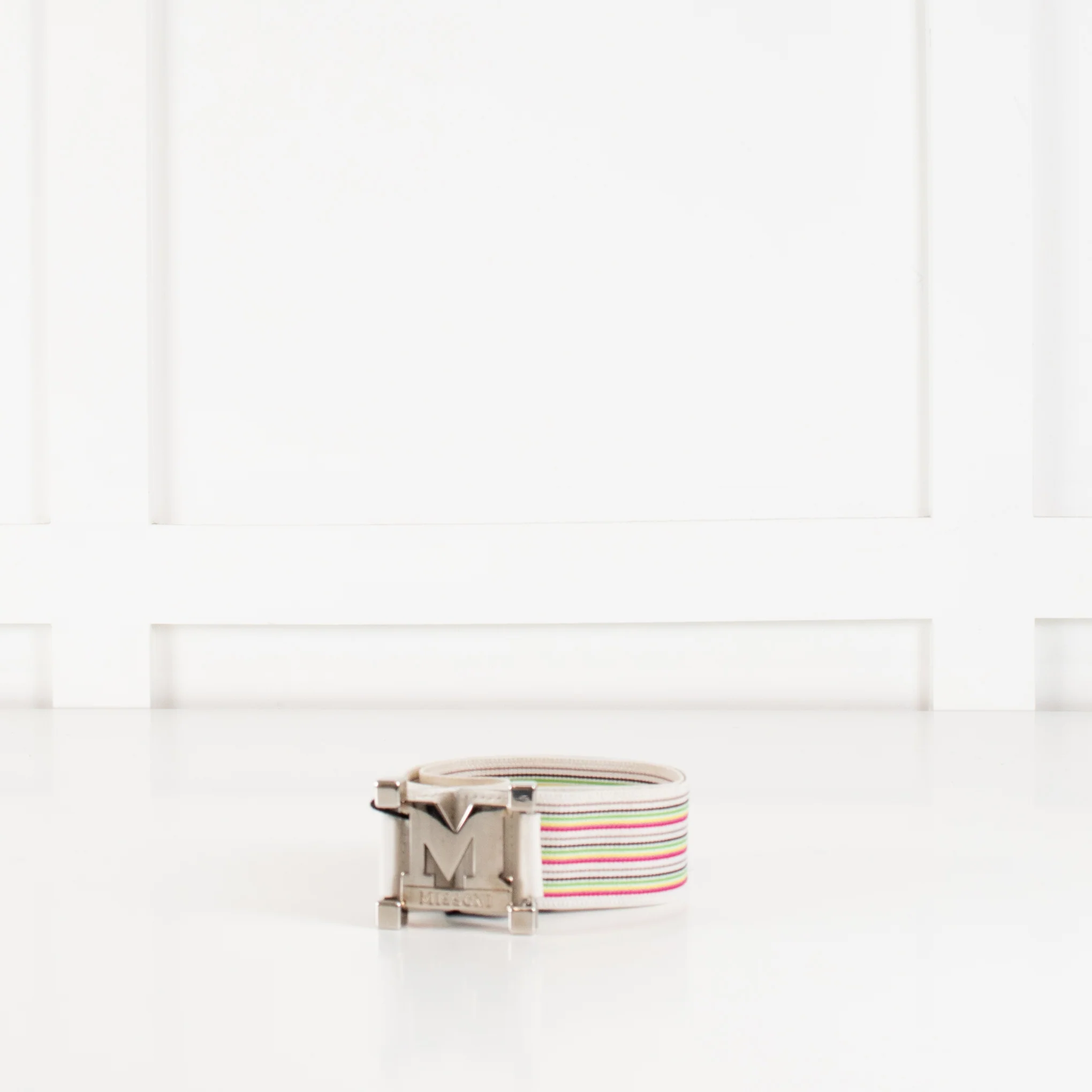Missoni Cream Multicolour Stretchy Belt - Image 4
